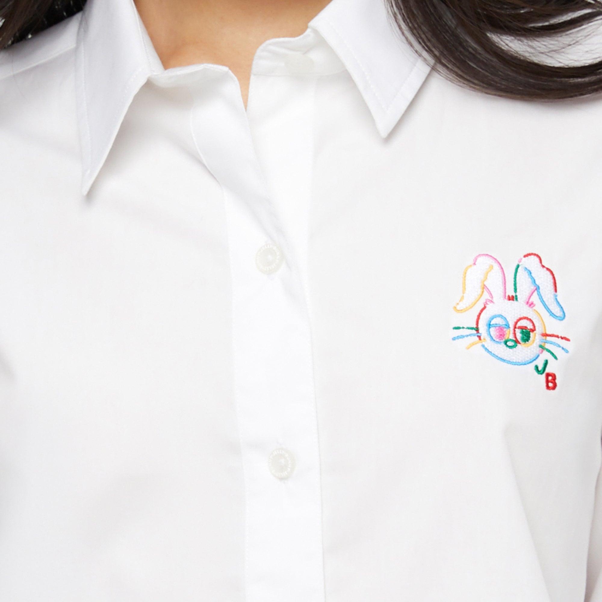 เสื้อเชิ้ตแขนยาว Kissing Cyber White - Jelly Bunny TH