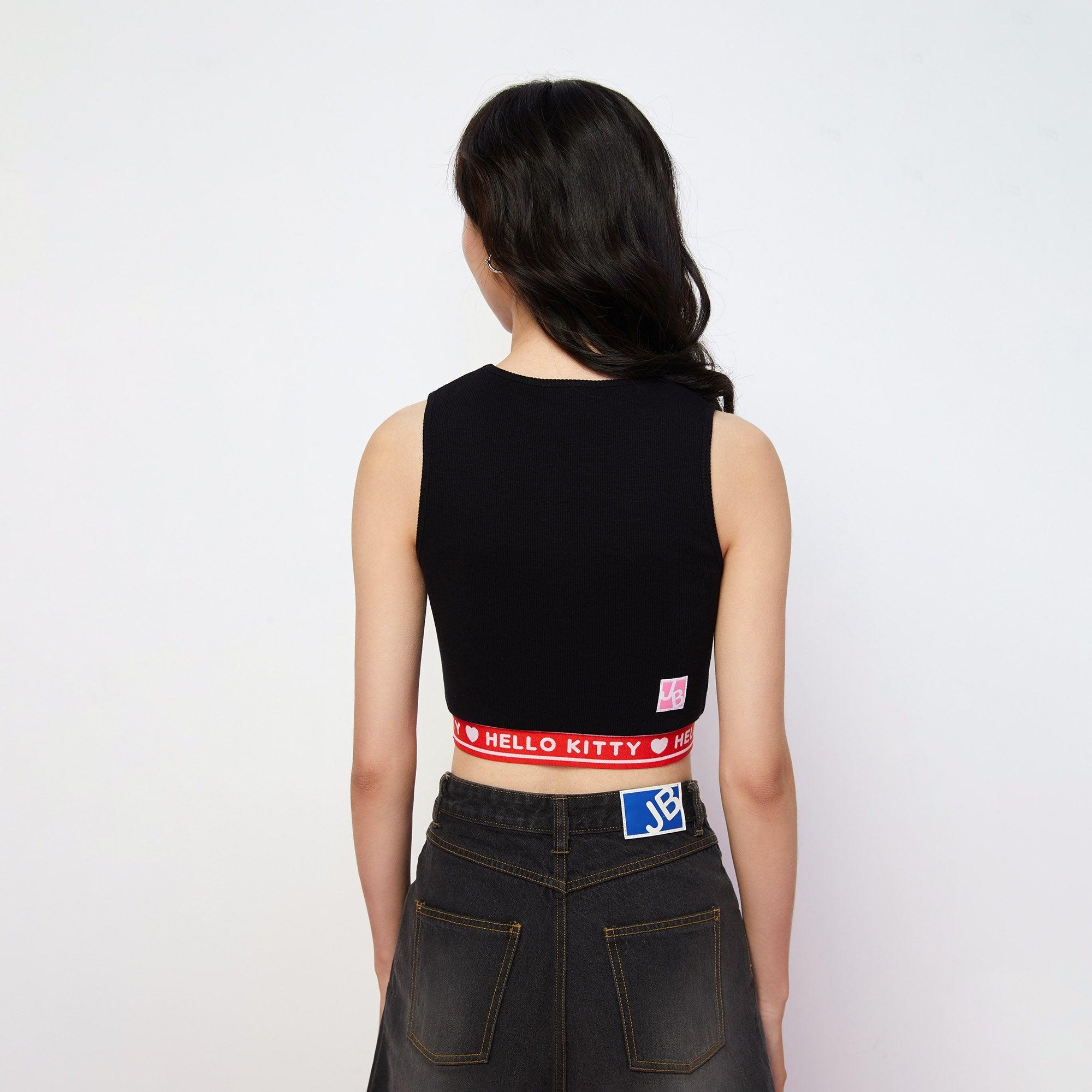 Hello Kitty Delight Cropped Top Black - Jelly Bunny Thailand Official Online Store