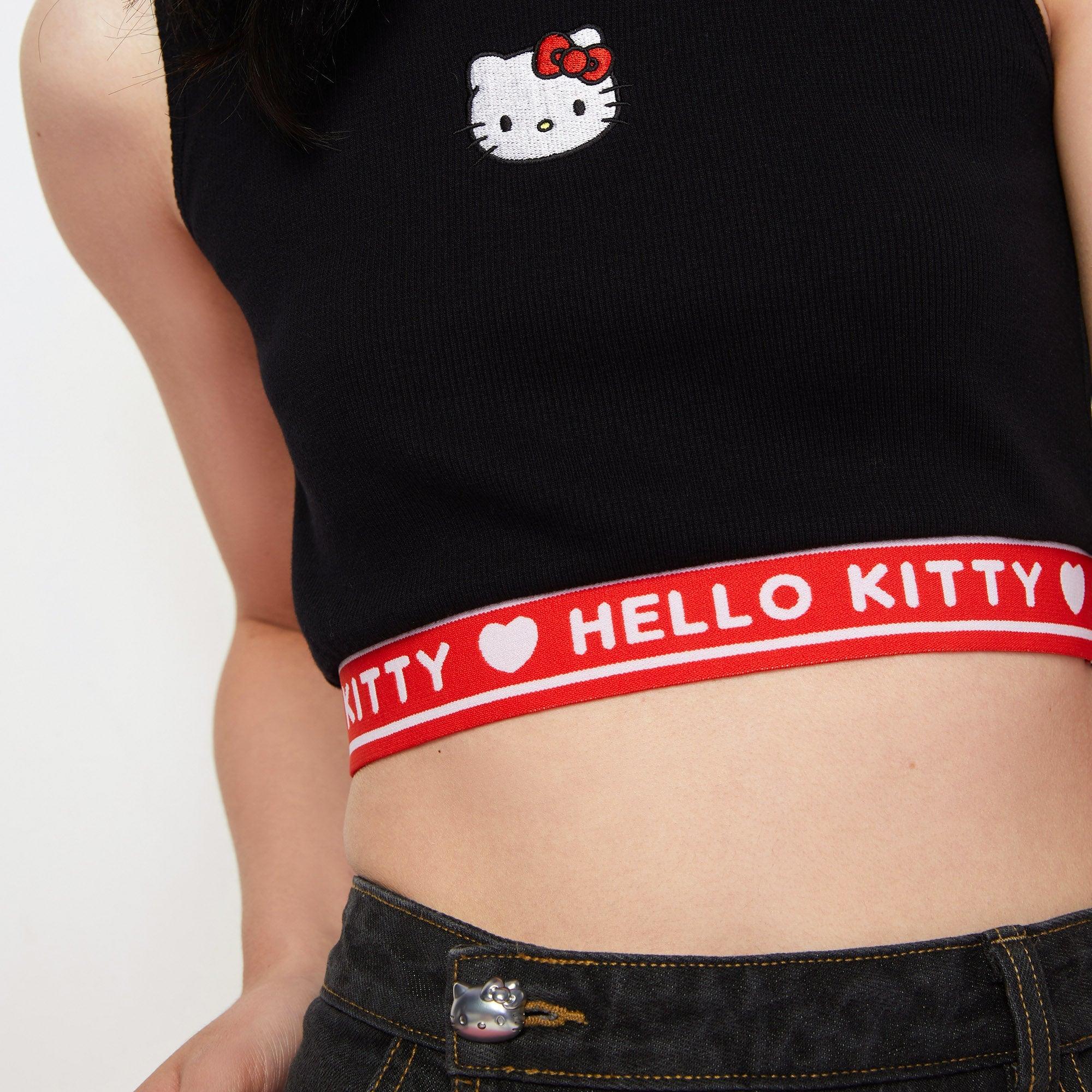 Hello Kitty Delight Cropped Top Black - Jelly Bunny Thailand Official Online Store