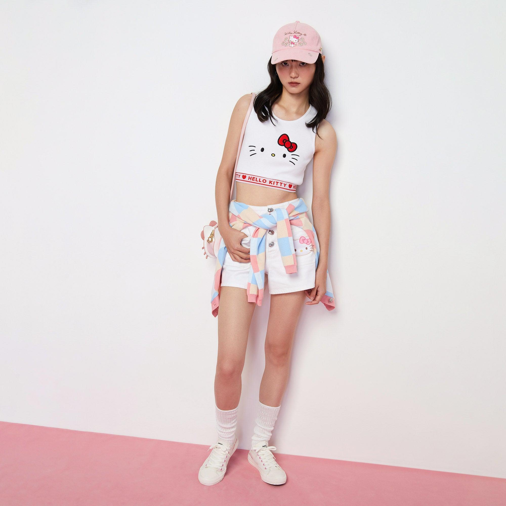 Kitty Kawaii Crop Top White - Jelly Bunny Thailand Official Online Store