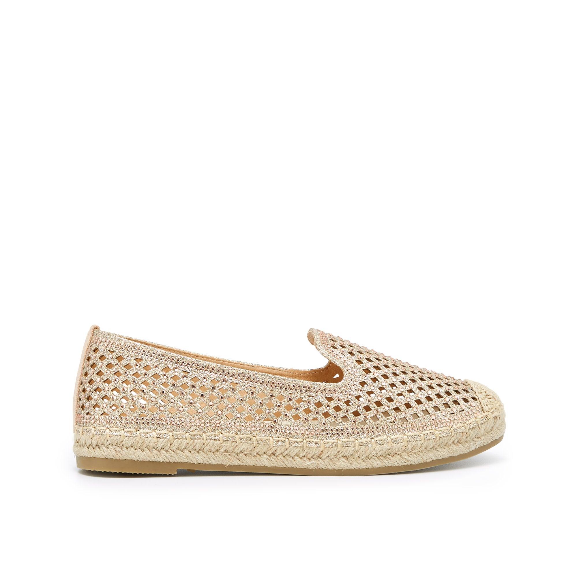 Gold fashion glitter espadrille