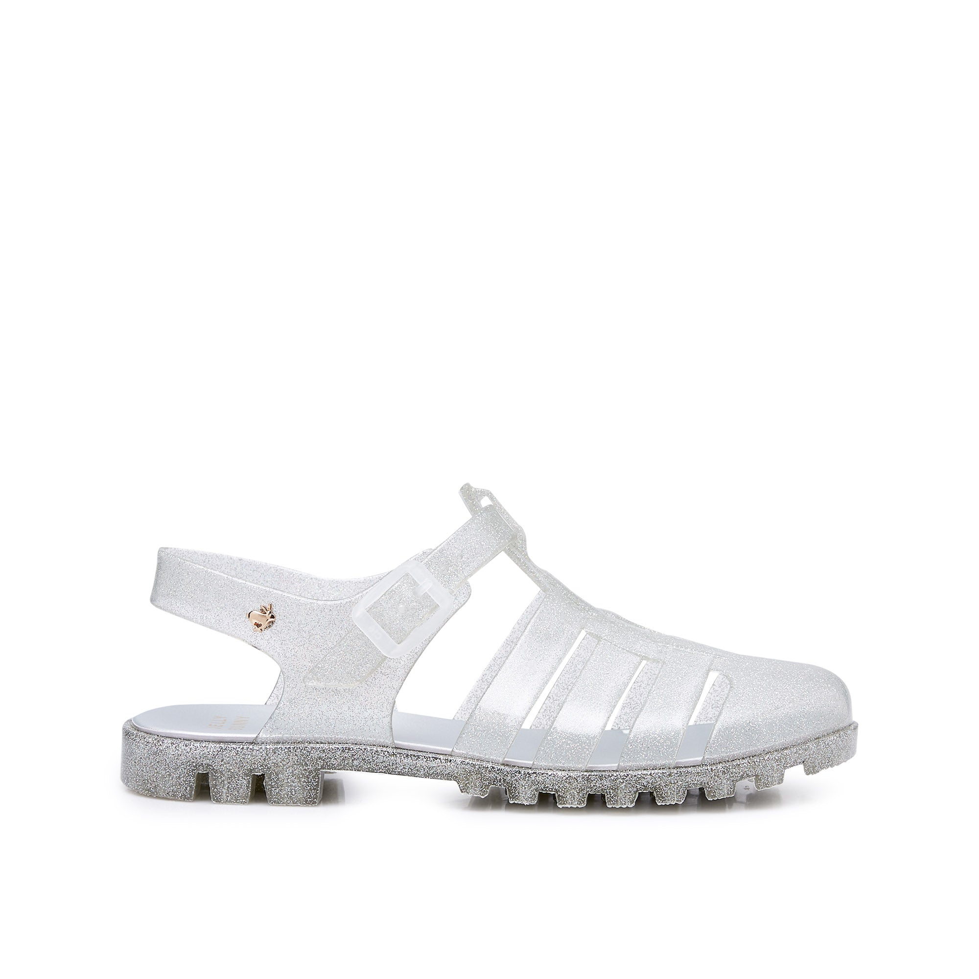Nasia Plain Flat Sandals Silver