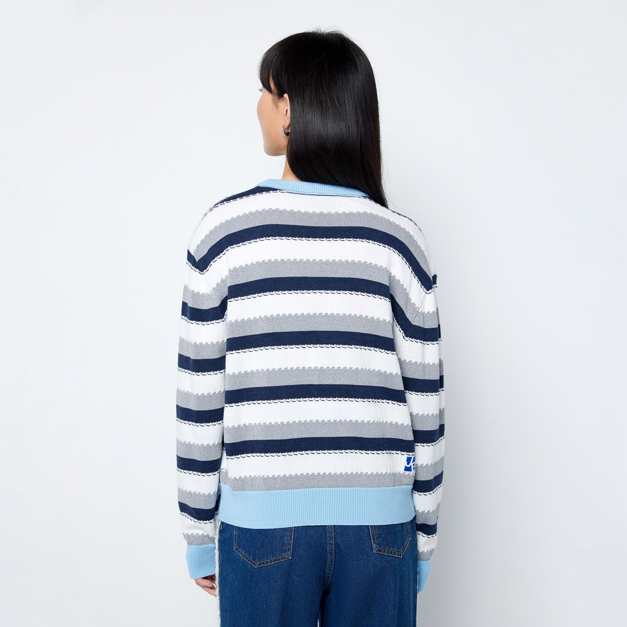 Striped Knitted Cardigan Multi Color