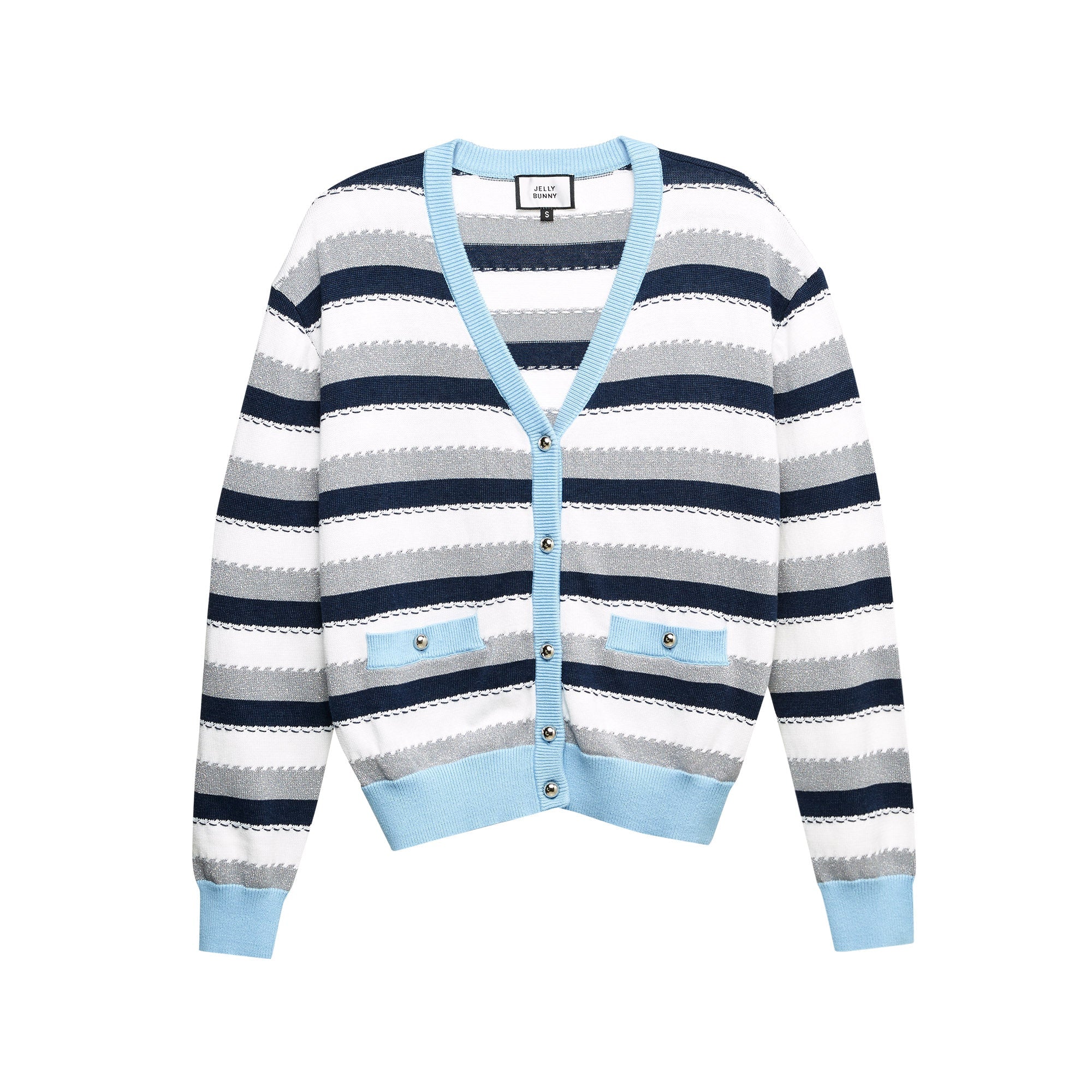 Striped Knitted Cardigan Multi Color