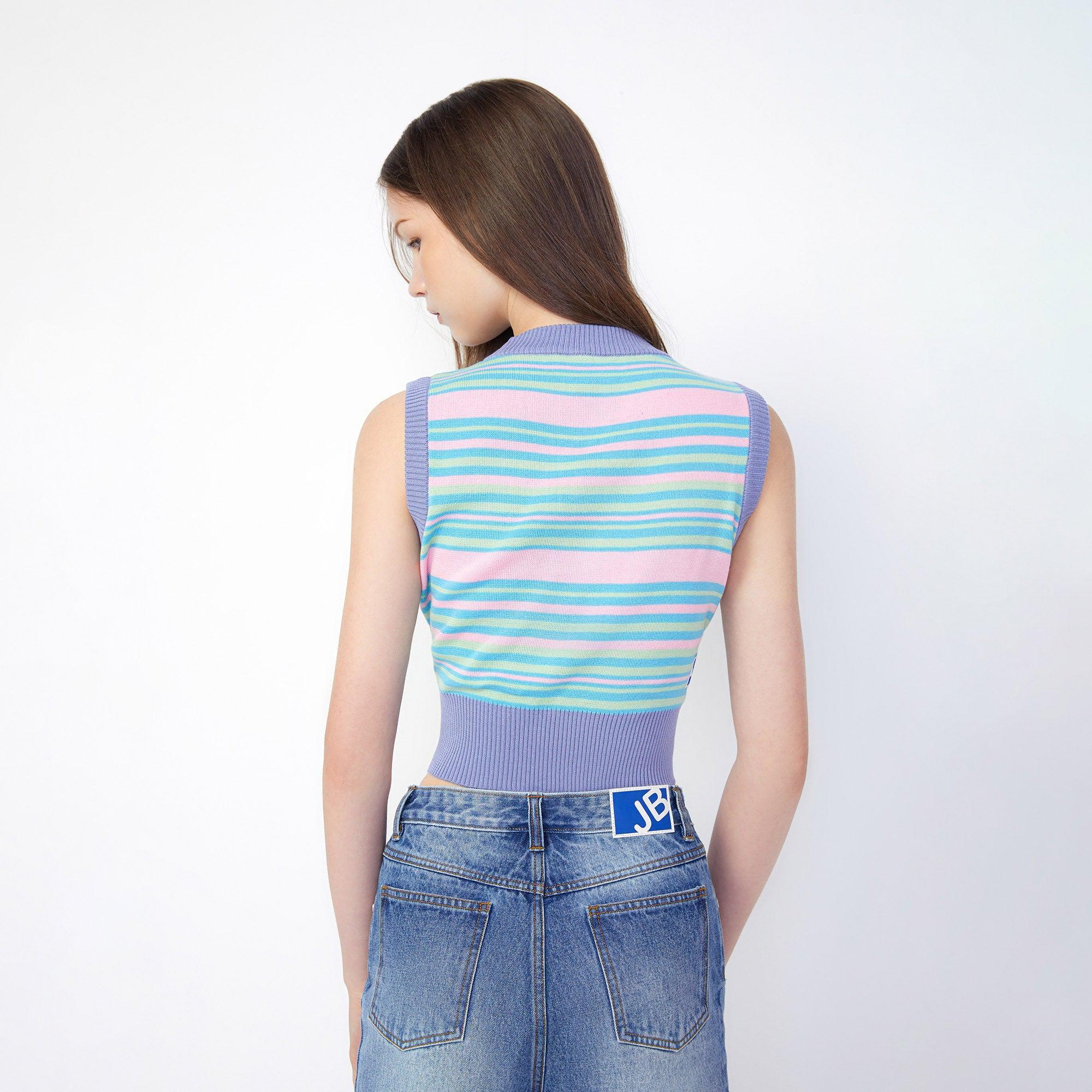 Skull Bunny Striped Vest Multi Color - Jelly Bunny Thailand Official Online Store