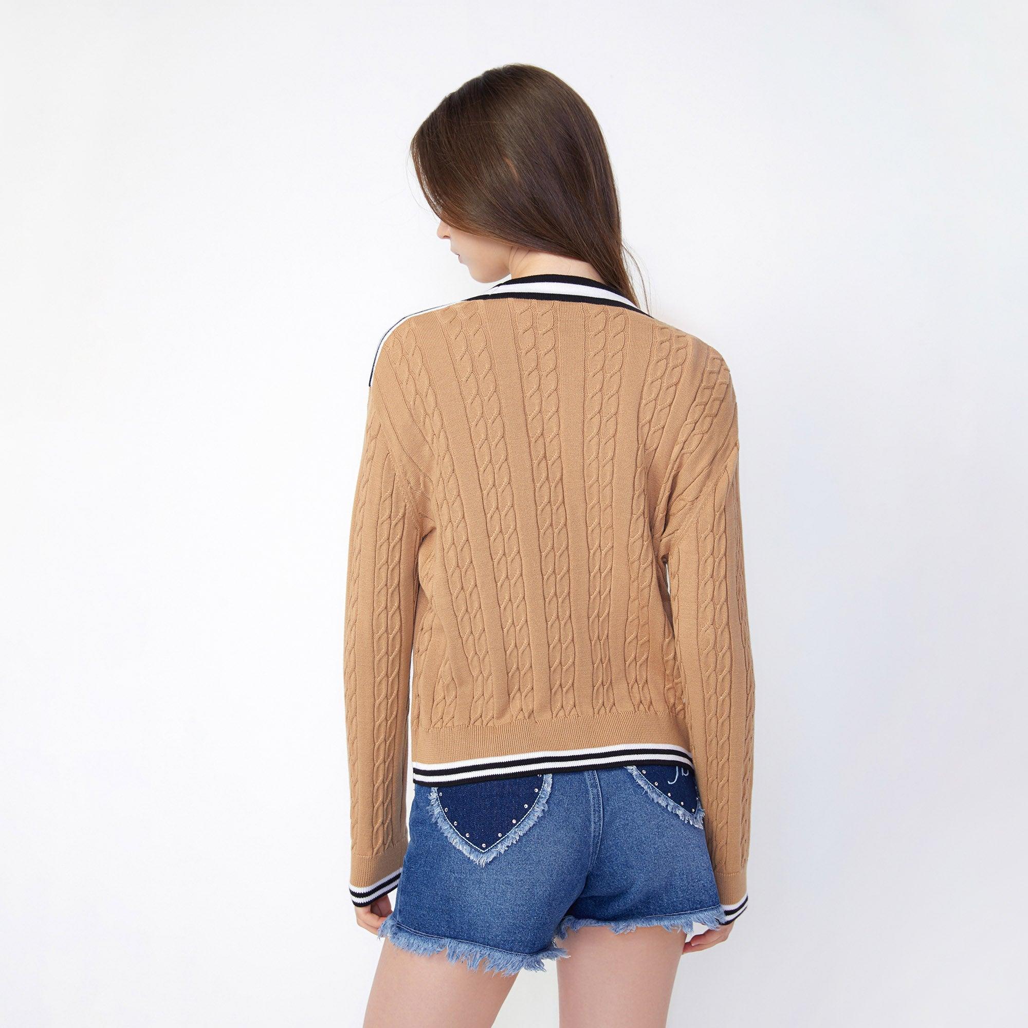 Vivienne Twist Knit Cardigan Brown - Jelly Bunny Thailand Official Online Store