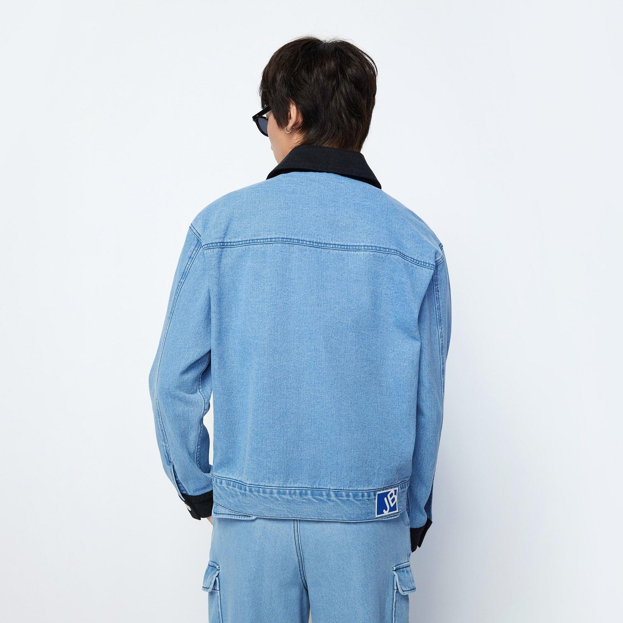 Printed Denim Jacket Artistic Expression Blue - Jelly Bunny Thailand Official Online Store