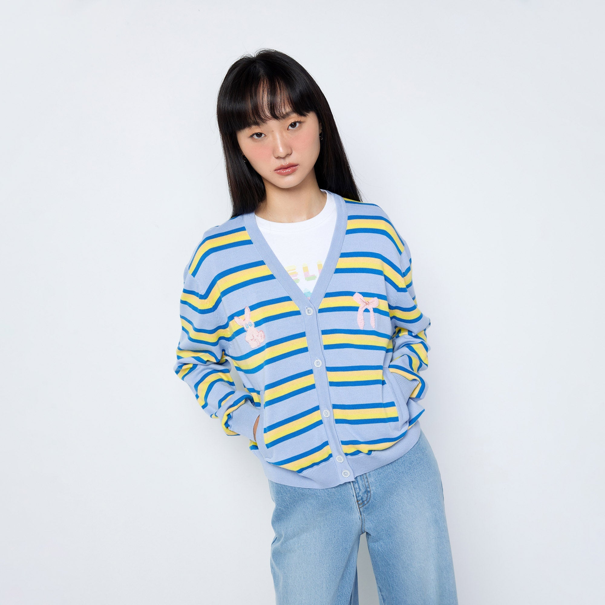 Jb Vibrant Striped Cardigan Multi Color