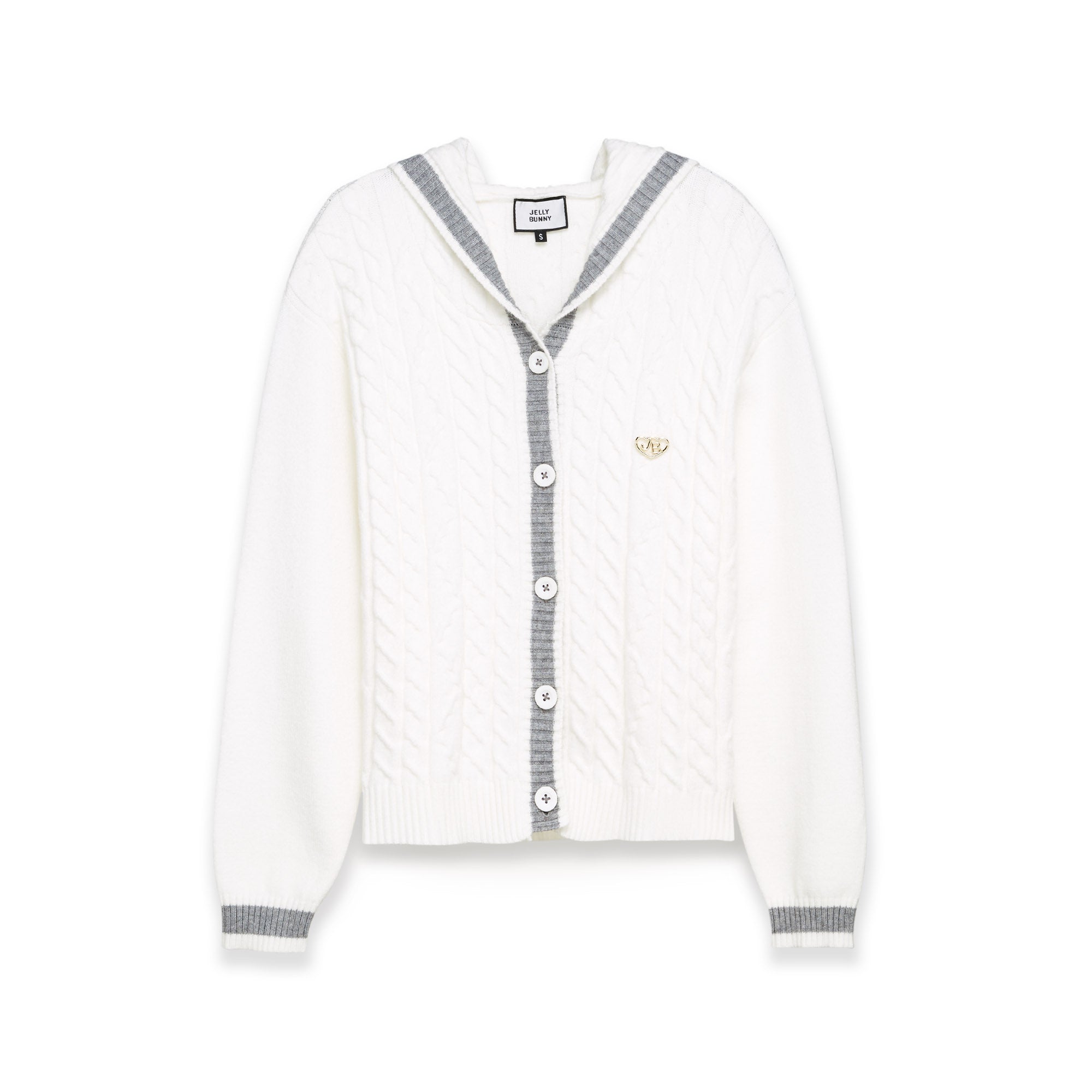 Cable Knitted Cardigan White