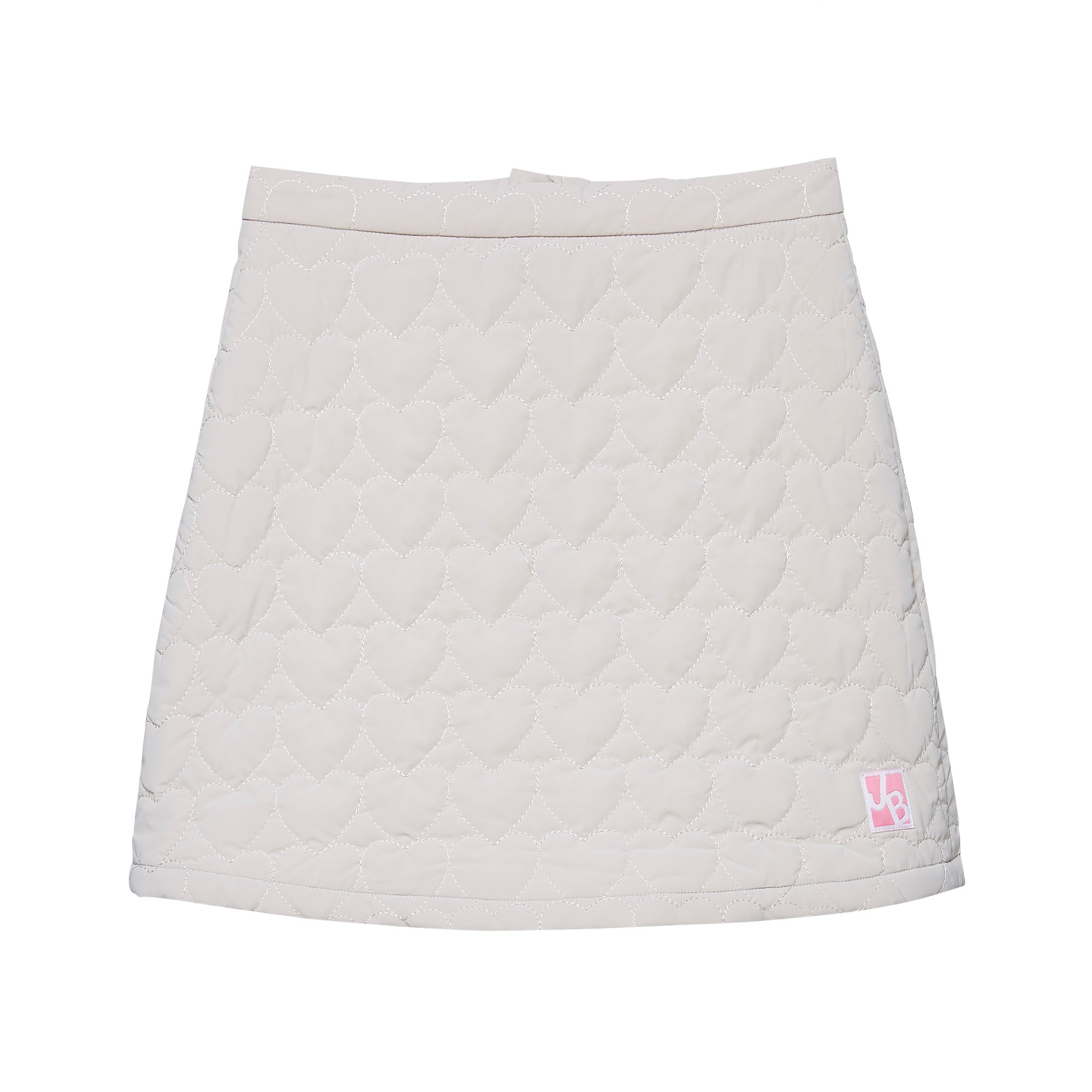 Heart Quilted Mini Skirt Light Grey