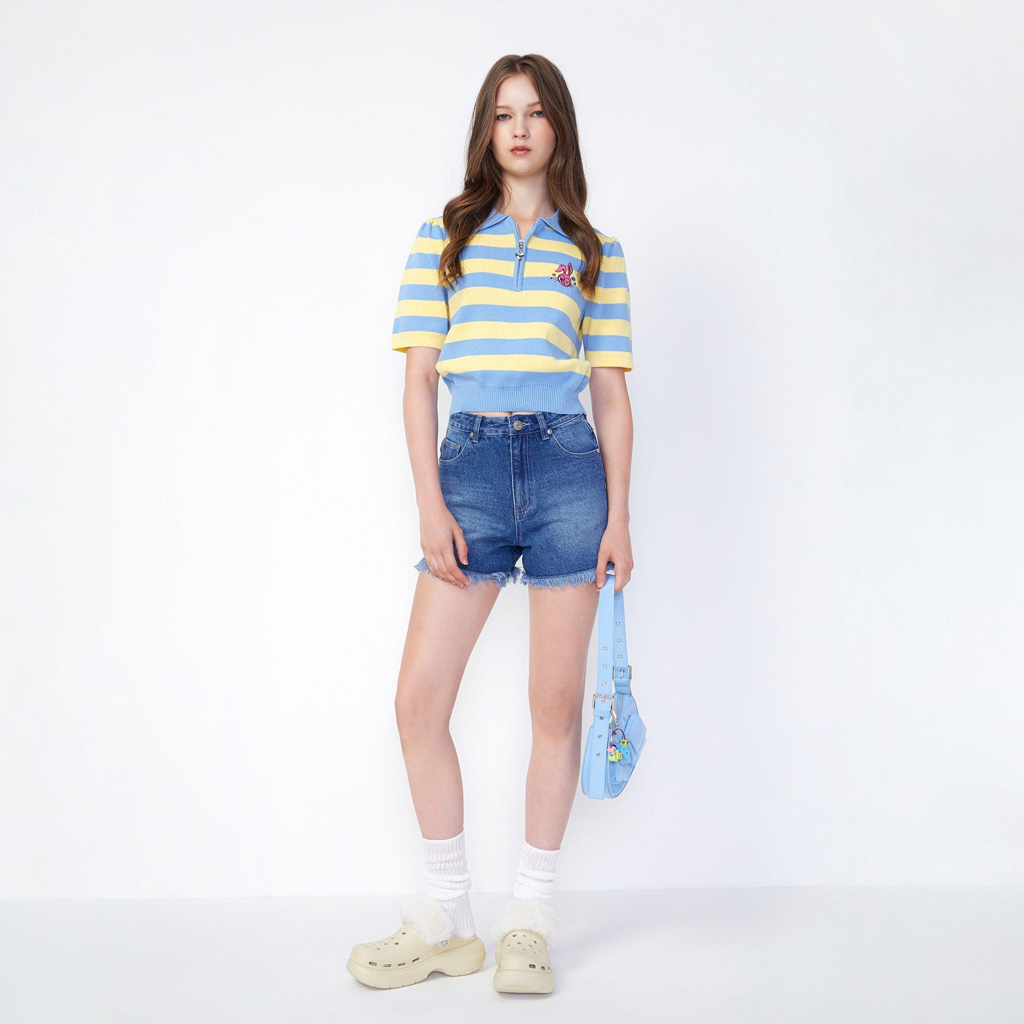 Denim Heart Shorts Blue - Jelly Bunny Thailand Official Online Store