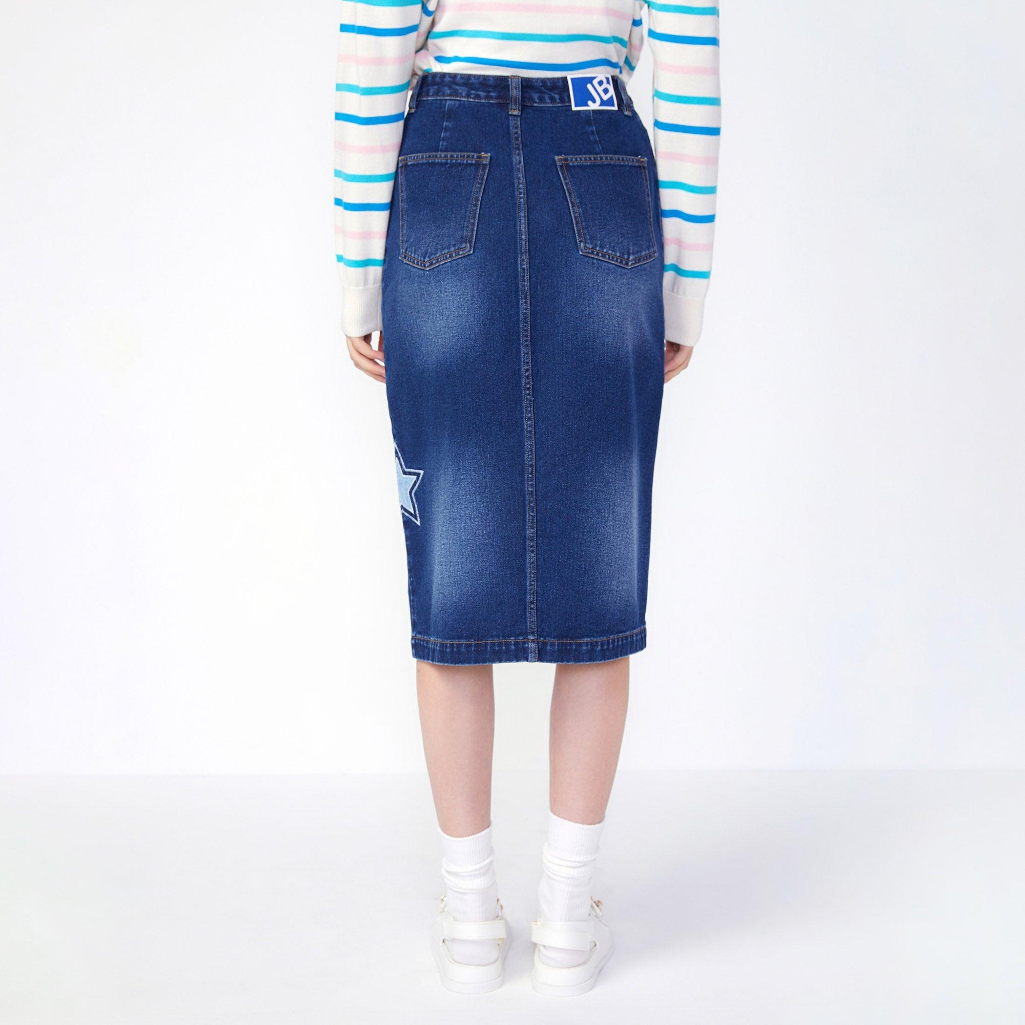 Starlight Maxi Denim Skirt Navy - Jelly Bunny Thailand Official Online Store