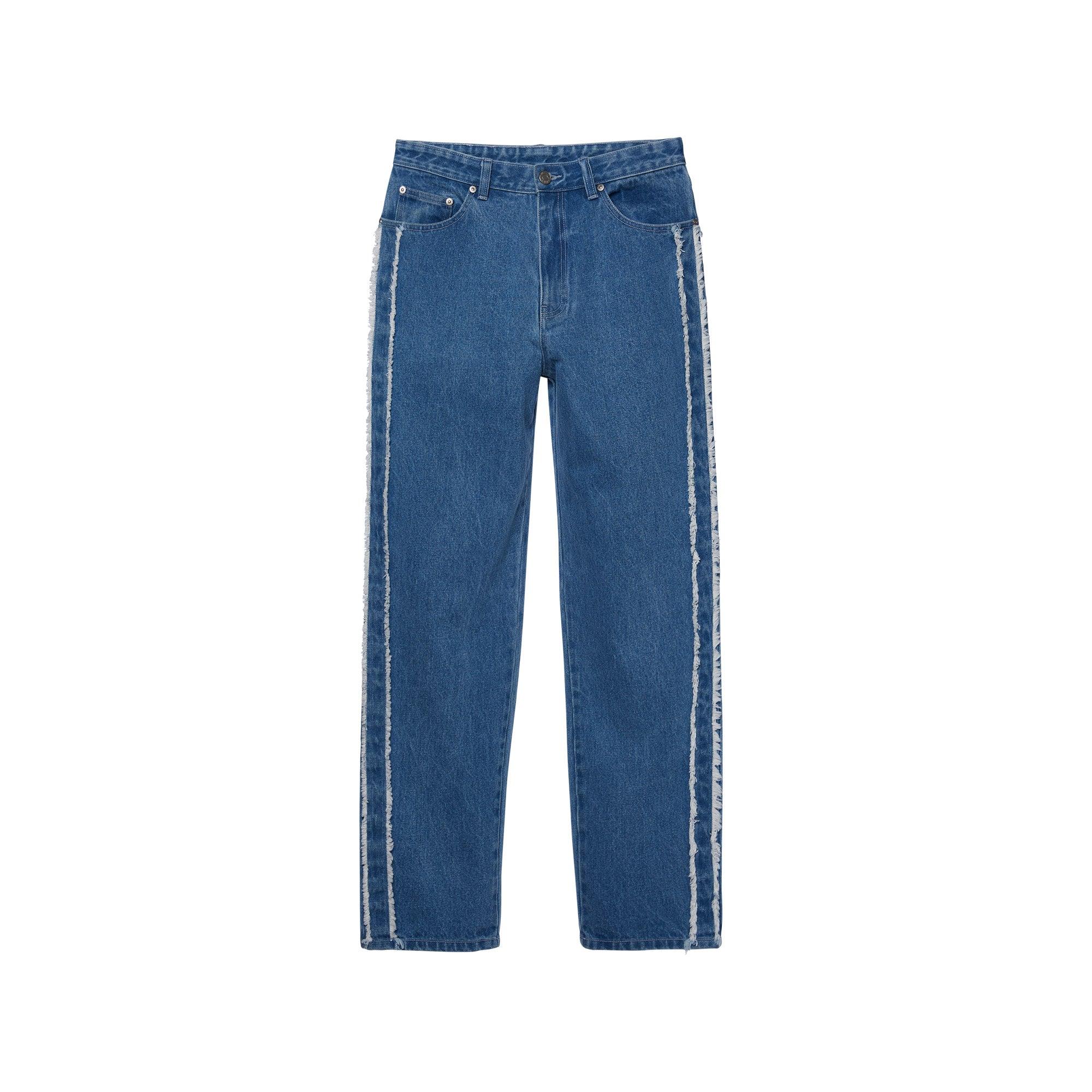 Bunny Ribbed-Trim Jeans Blue - Jelly Bunny Thailand Official Online Store