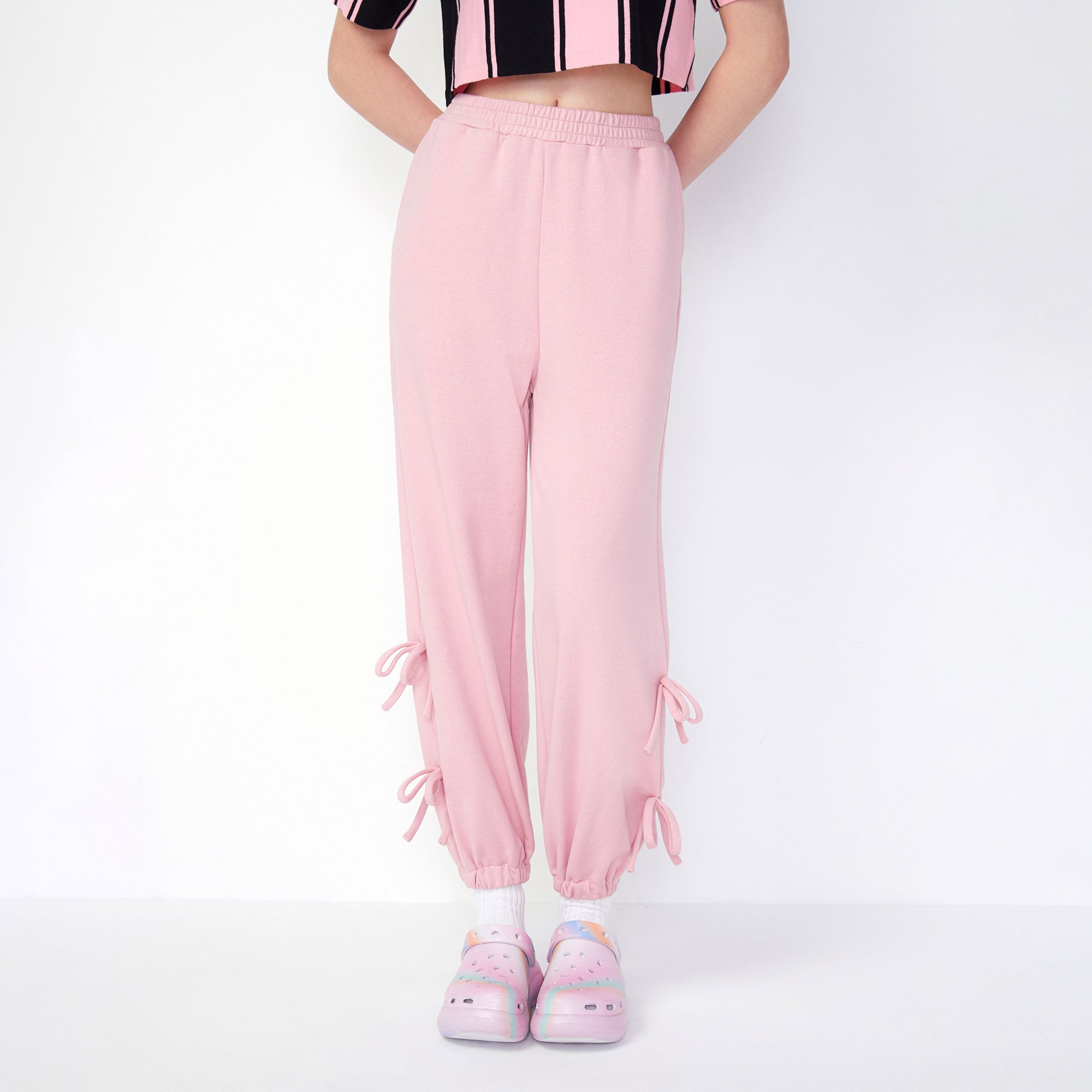 Ribbon Comfort Joggers Pink - Jelly Bunny Thailand Official Online Store