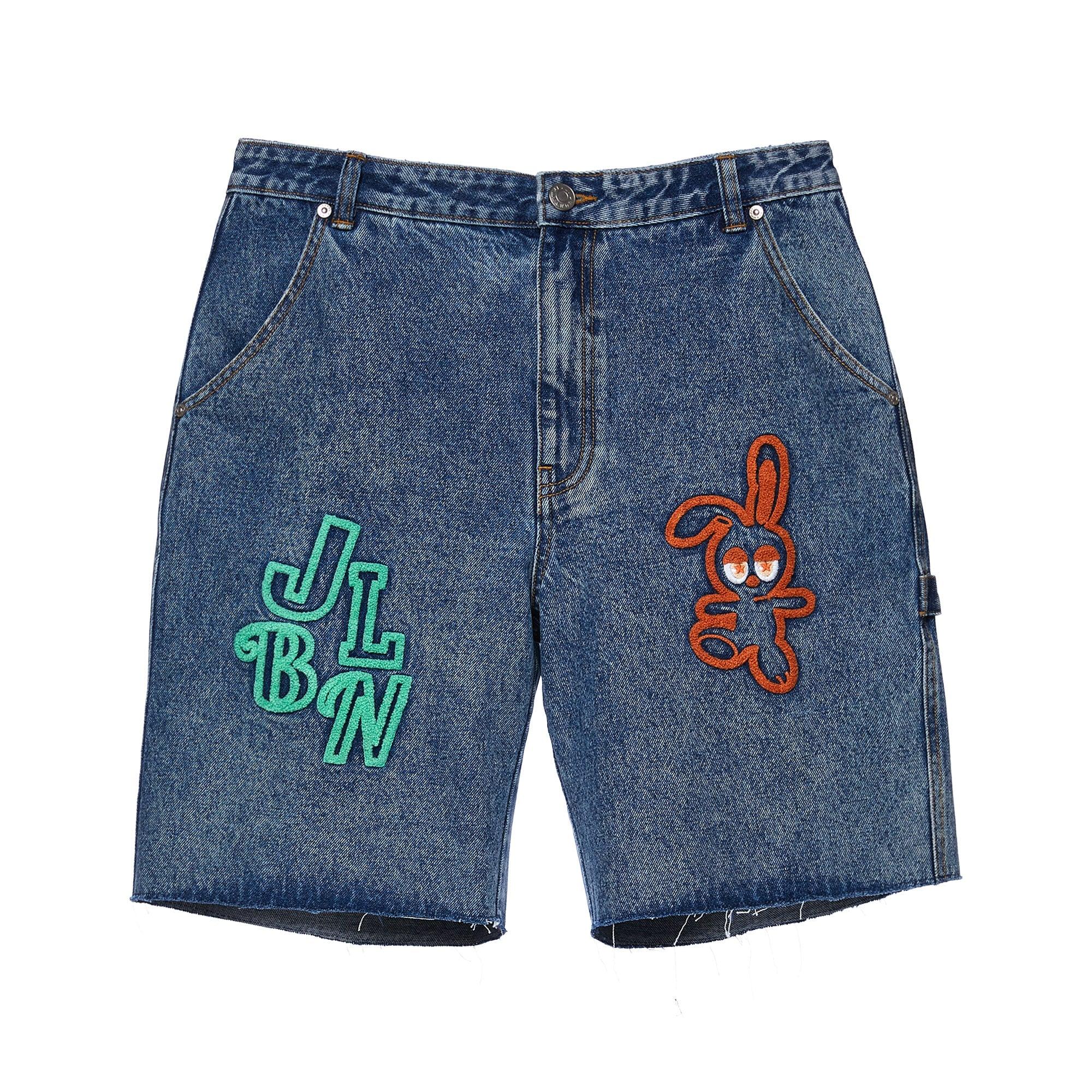 Bunny Embroidered Short Jeans Blue - Jelly Bunny Thailand Official Online Store