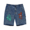 Bunny Embroidered Short Jeans Blue