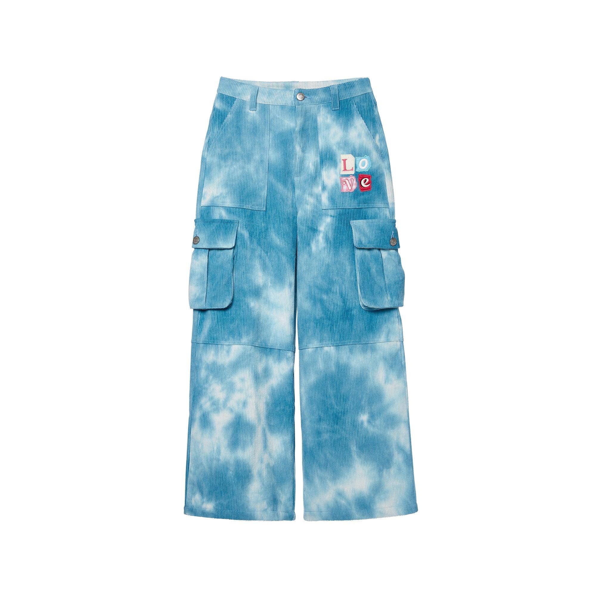 Wide-Leg Tie-Dyed Cargo Pants Multi Color - Jelly Bunny Thailand Official Online Store