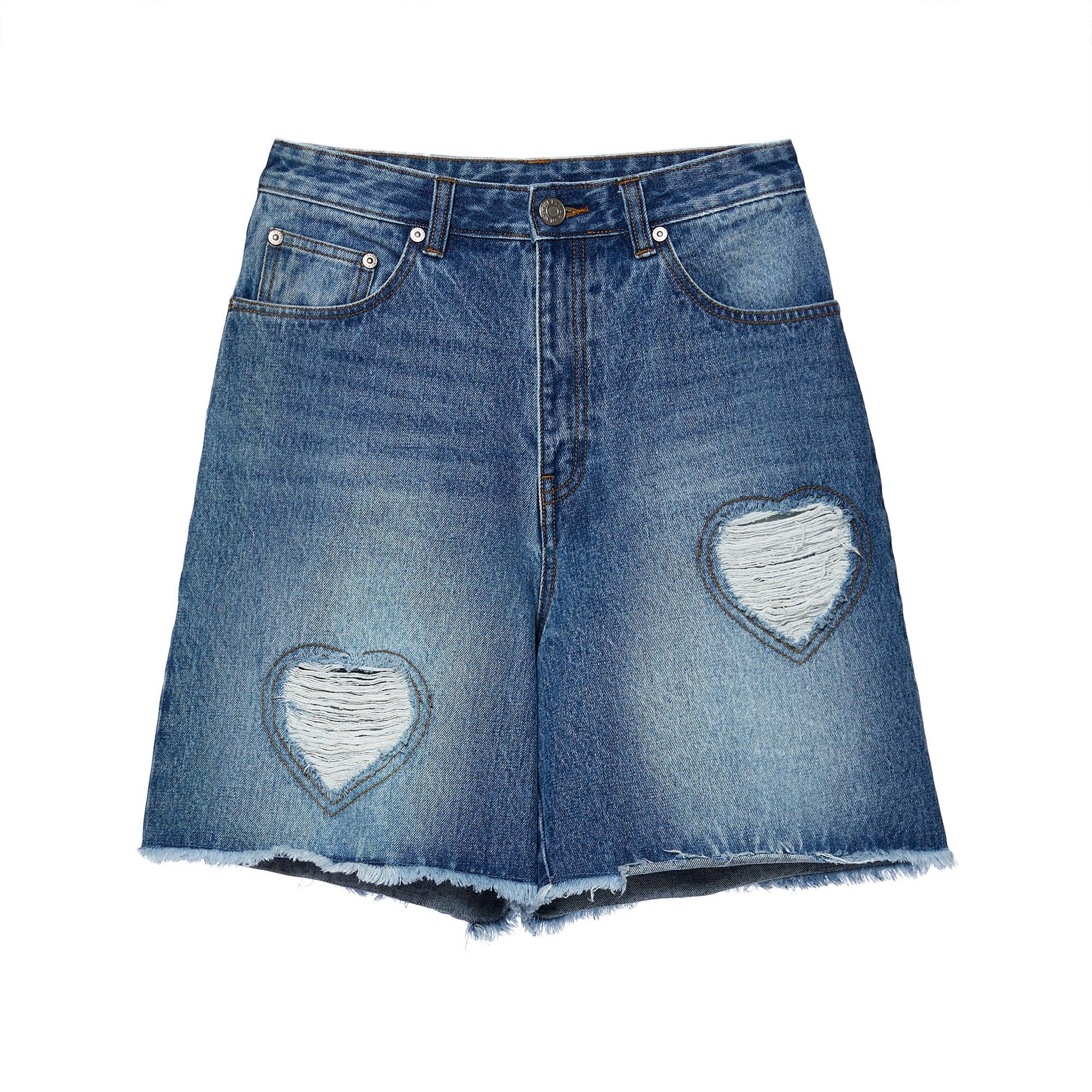 Heartfelt Denim Short Jeans Blue - Jelly Bunny Thailand Official Online Store