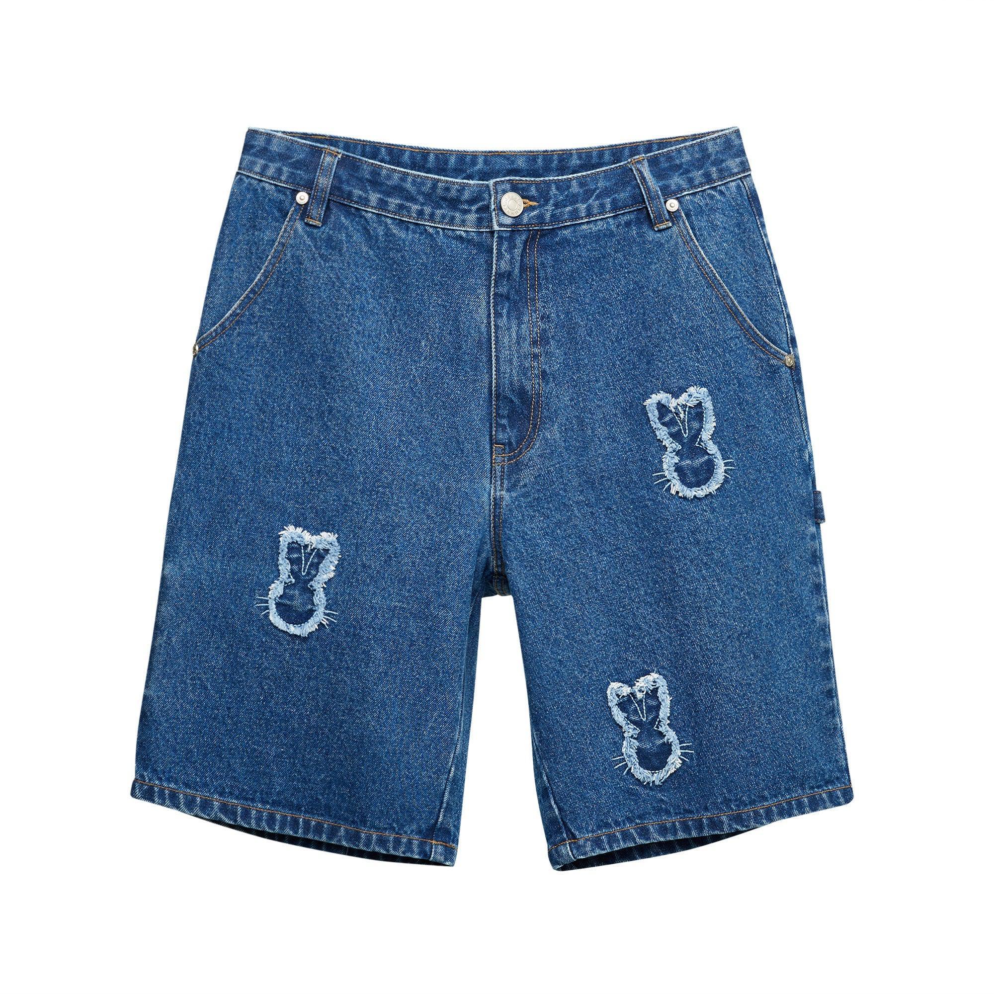 Frayed Trimmed Denim Shorts Craftman Studio Blue - Jelly Bunny Thailand Official Online Store