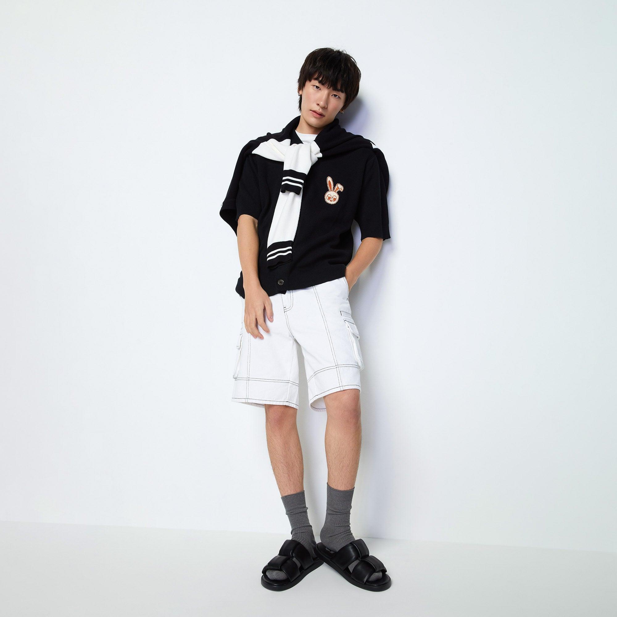 Short Cargo Pants Artistic Expression White - Jelly Bunny Thailand Official Online Store