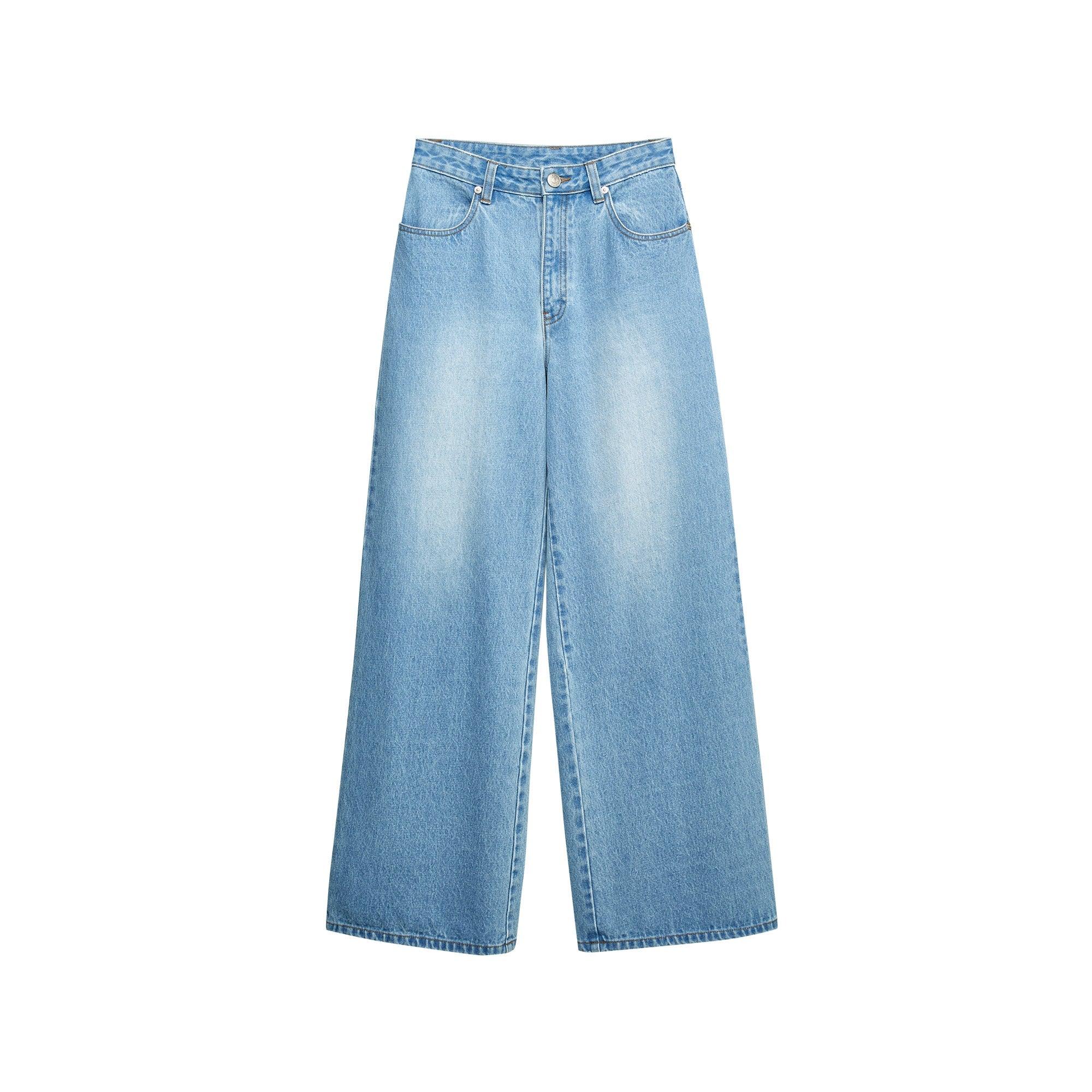 Jb Heart Splash Wide Leg Denim Jeans Blue - Jelly Bunny Thailand Official Online Store