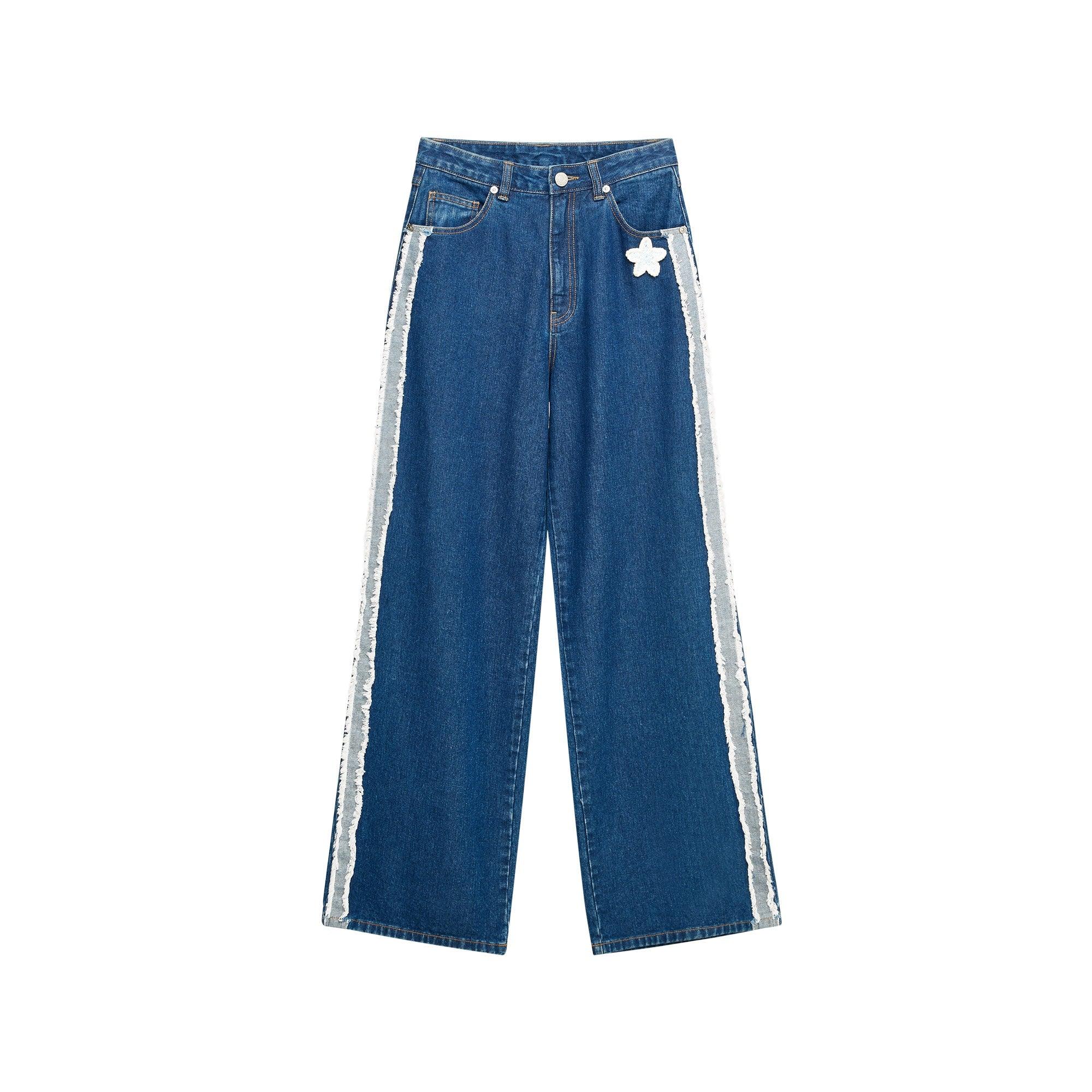 Embroidered Flair Jeans Craftman Studio Blue - Jelly Bunny Thailand Official Online Store