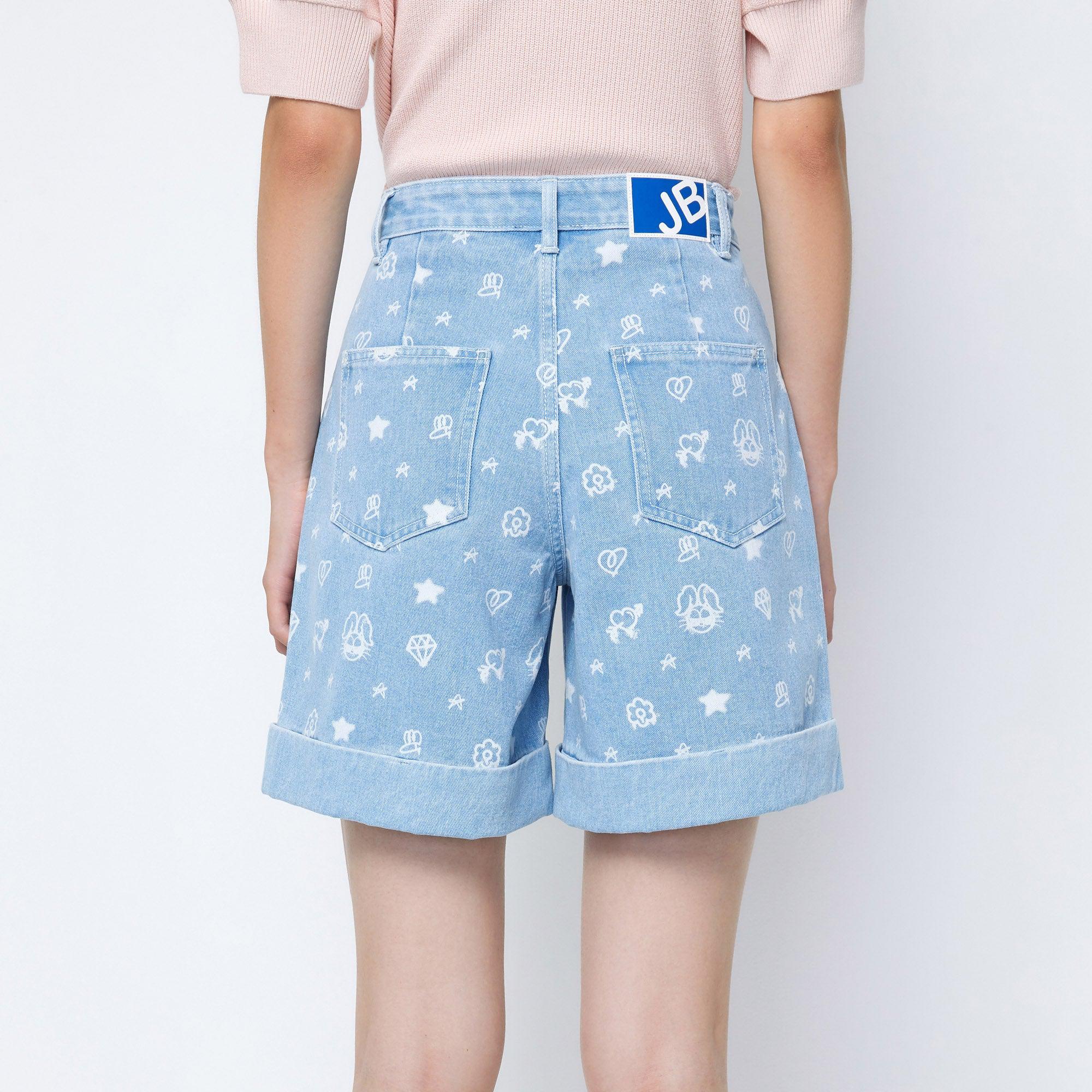 Jb Whimsy Street Monogram Denim Shorts Blue