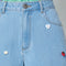 Adorable Button Denim Shorts Blue