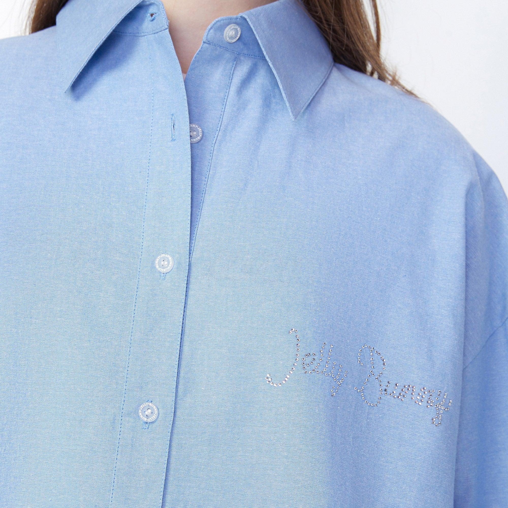 Vivienne Classic Plain Shirt Blue - Jelly Bunny Thailand Official Online Store