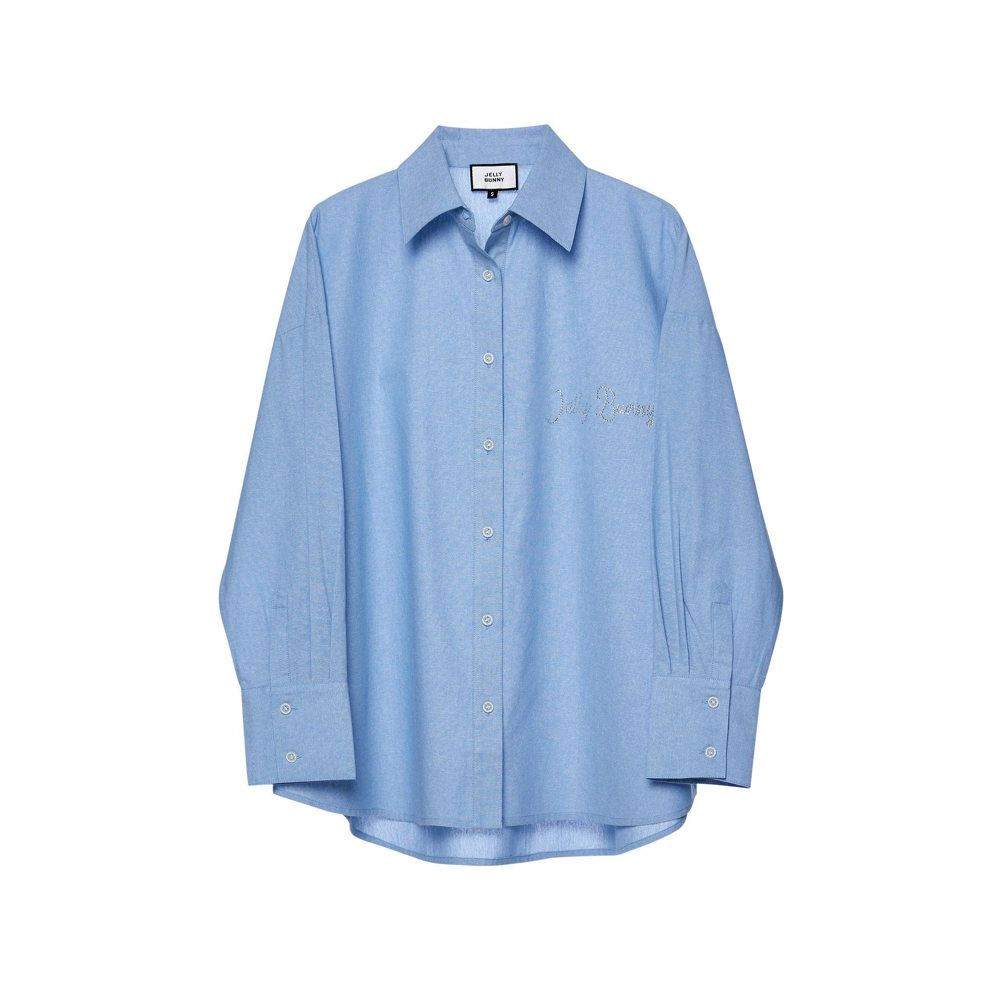 Vivienne Classic Plain Shirt Blue - Jelly Bunny Thailand Official Online Store