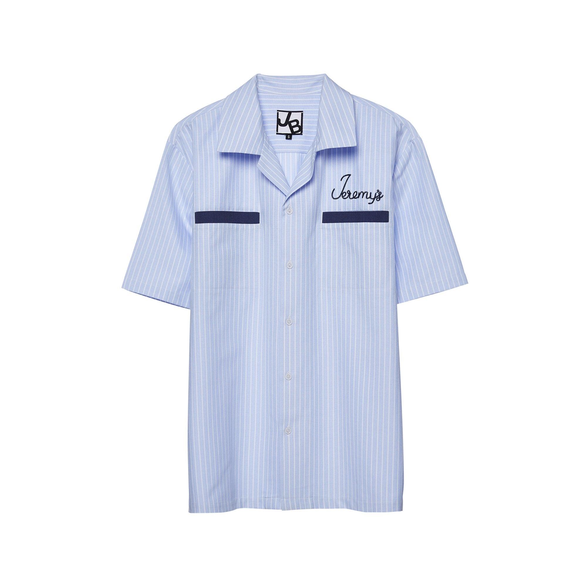 Jeremy Striped Short Sleeve Bowling Shirt Blue - Jelly Bunny Thailand Official Online Store