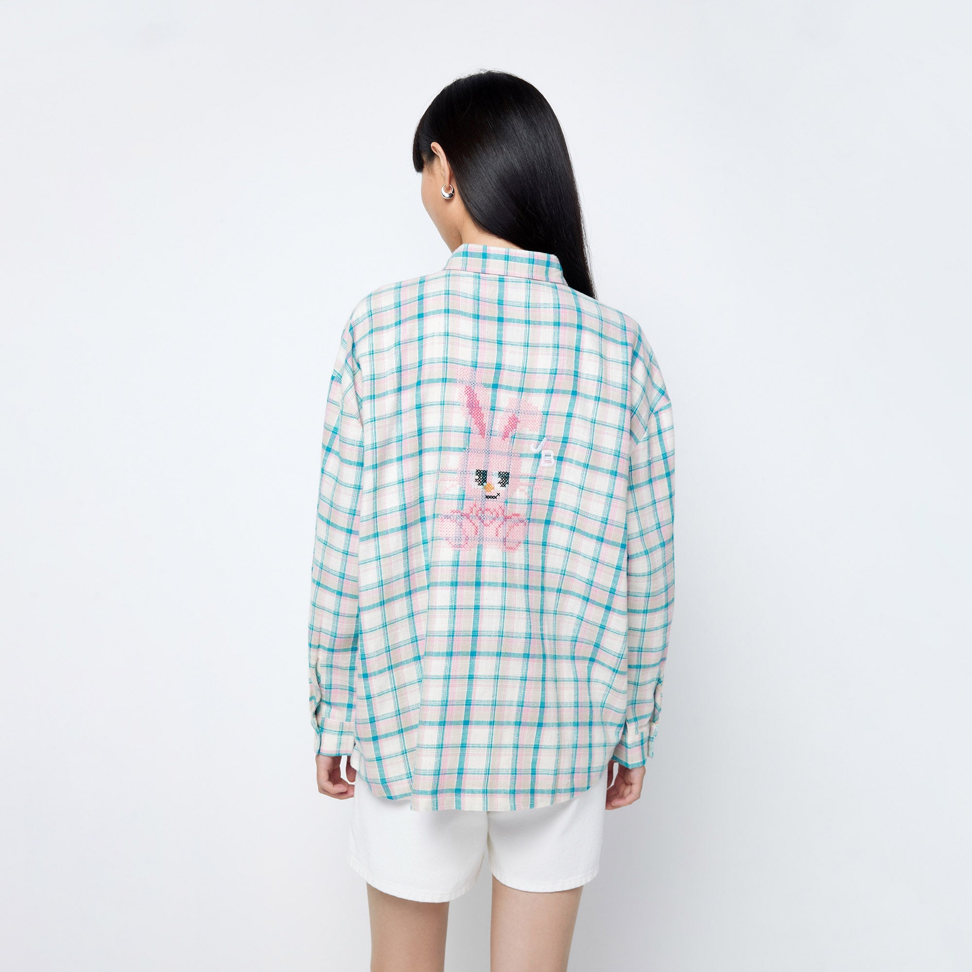 Plaid Oversized Loose Fit Long Sleeve Shirt Multi Color