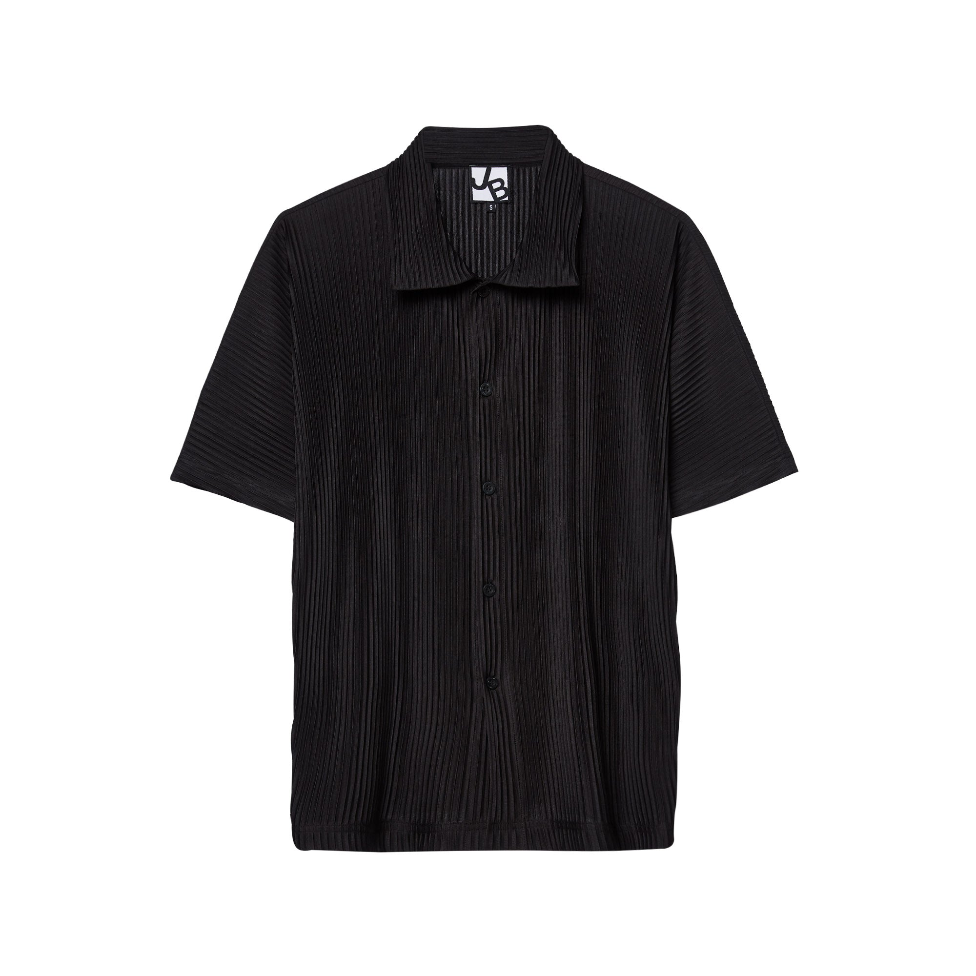 Jb Pleat Flair Short Sleeve Shirt Black