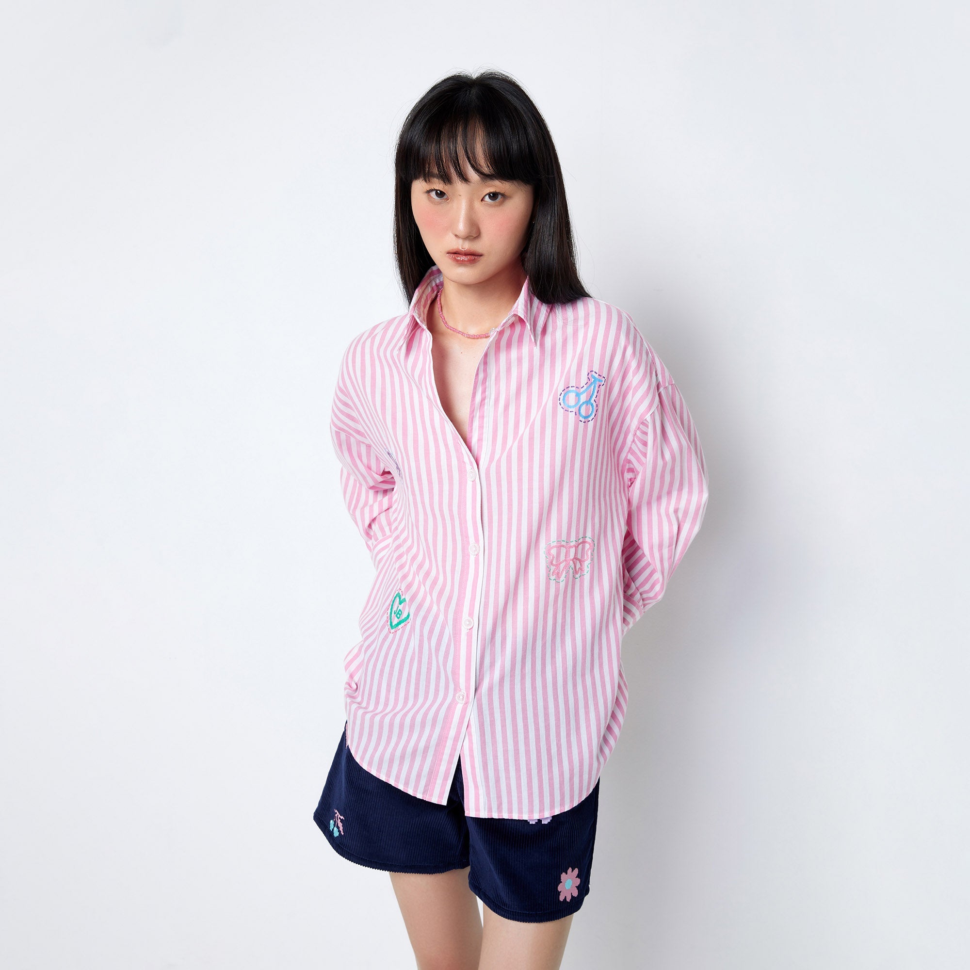 Charm Printed Striped Shirt Multi Color - Jelly Bunny Thailand Official Online Store