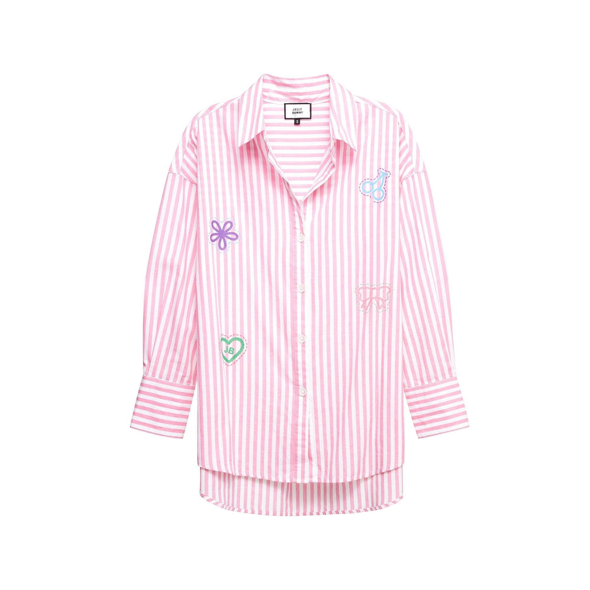 Charm Printed Striped Shirt Multi Color - Jelly Bunny Thailand Official Online Store