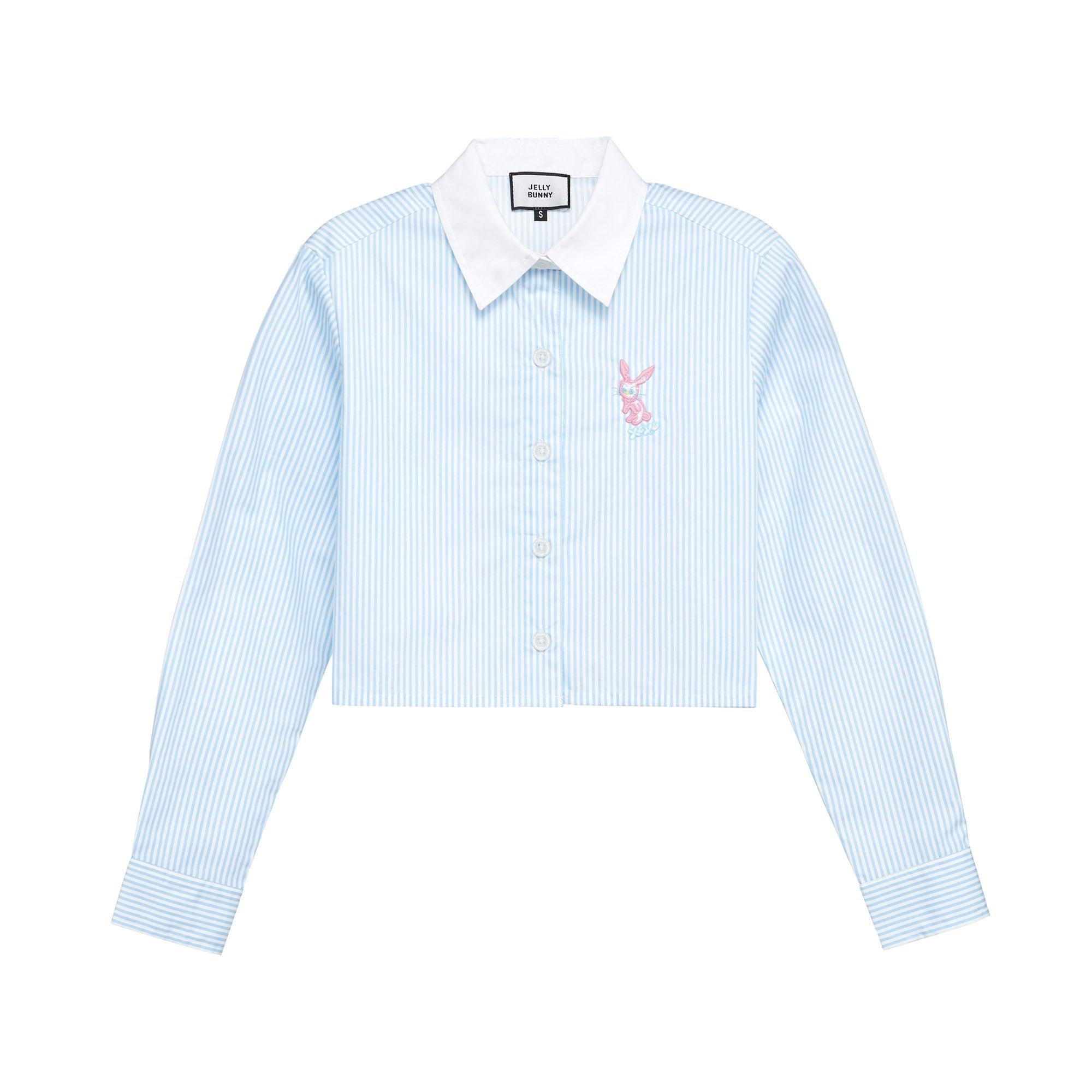 Cropped Striped Shirt Blue - Jelly Bunny Thailand Official Online Store