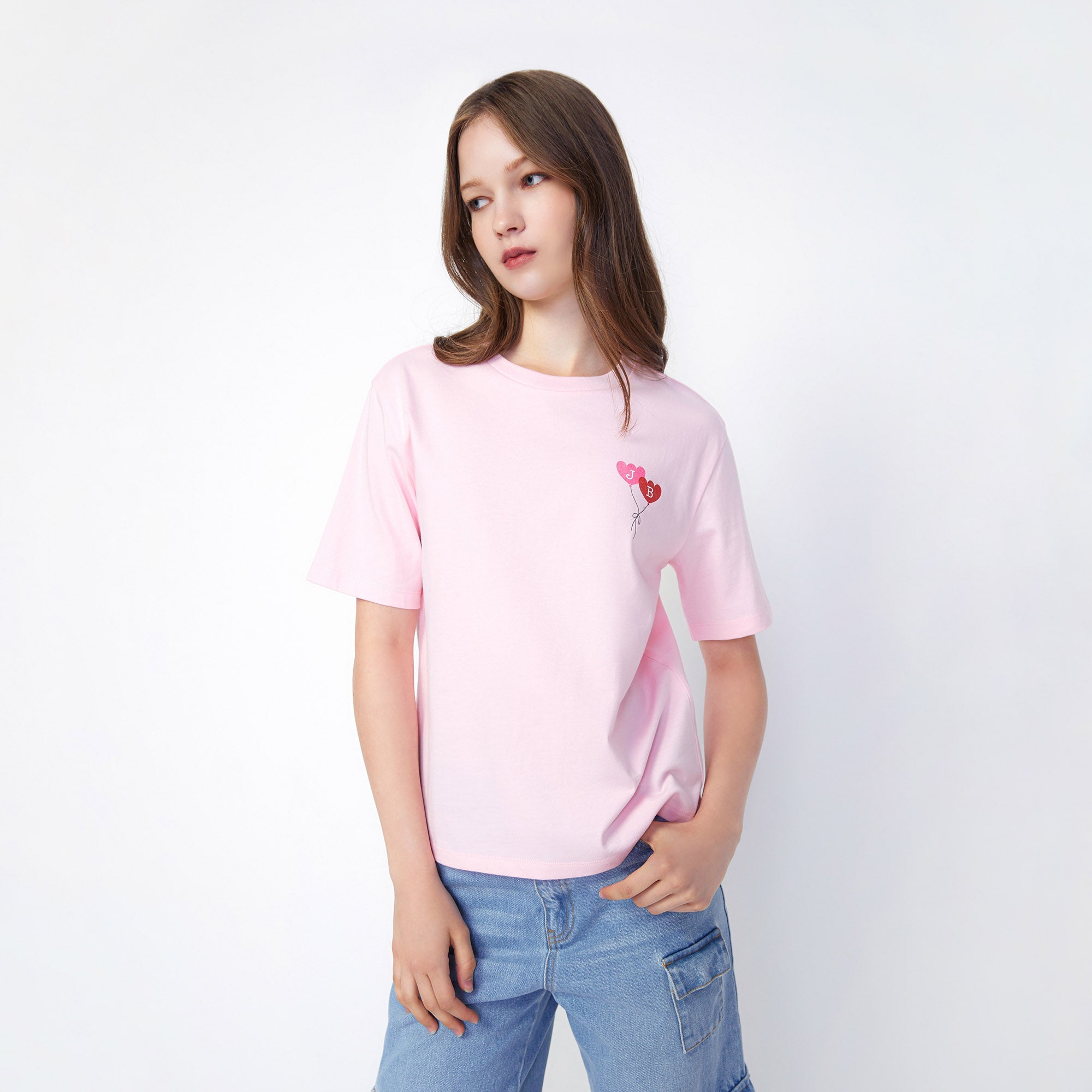 Classic Bunny And Friends With Balloon Tee Pink - Jelly Bunny Thailand Official Online Store