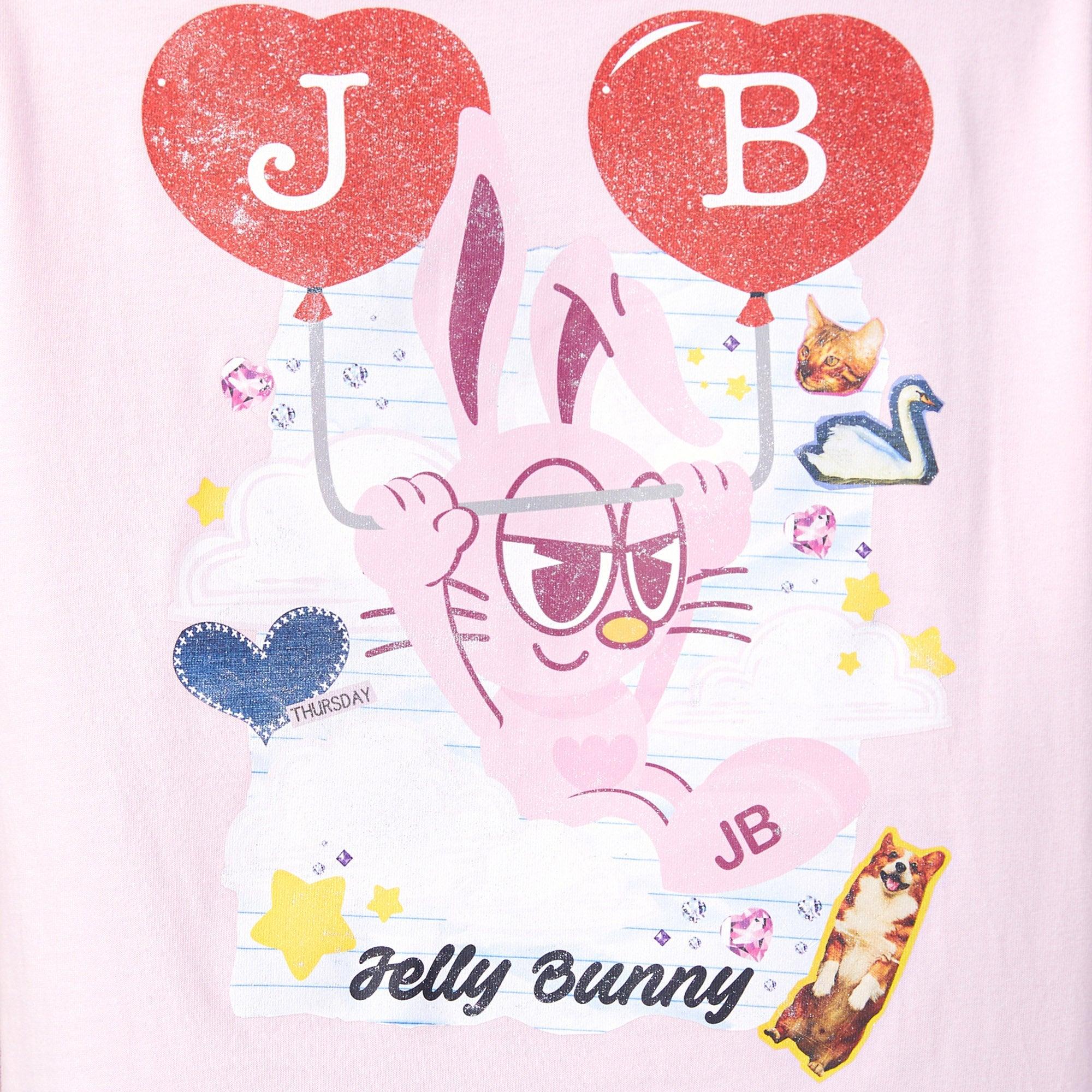 Classic Bunny And Friends With Balloon Tee Pink - Jelly Bunny Thailand Official Online Store