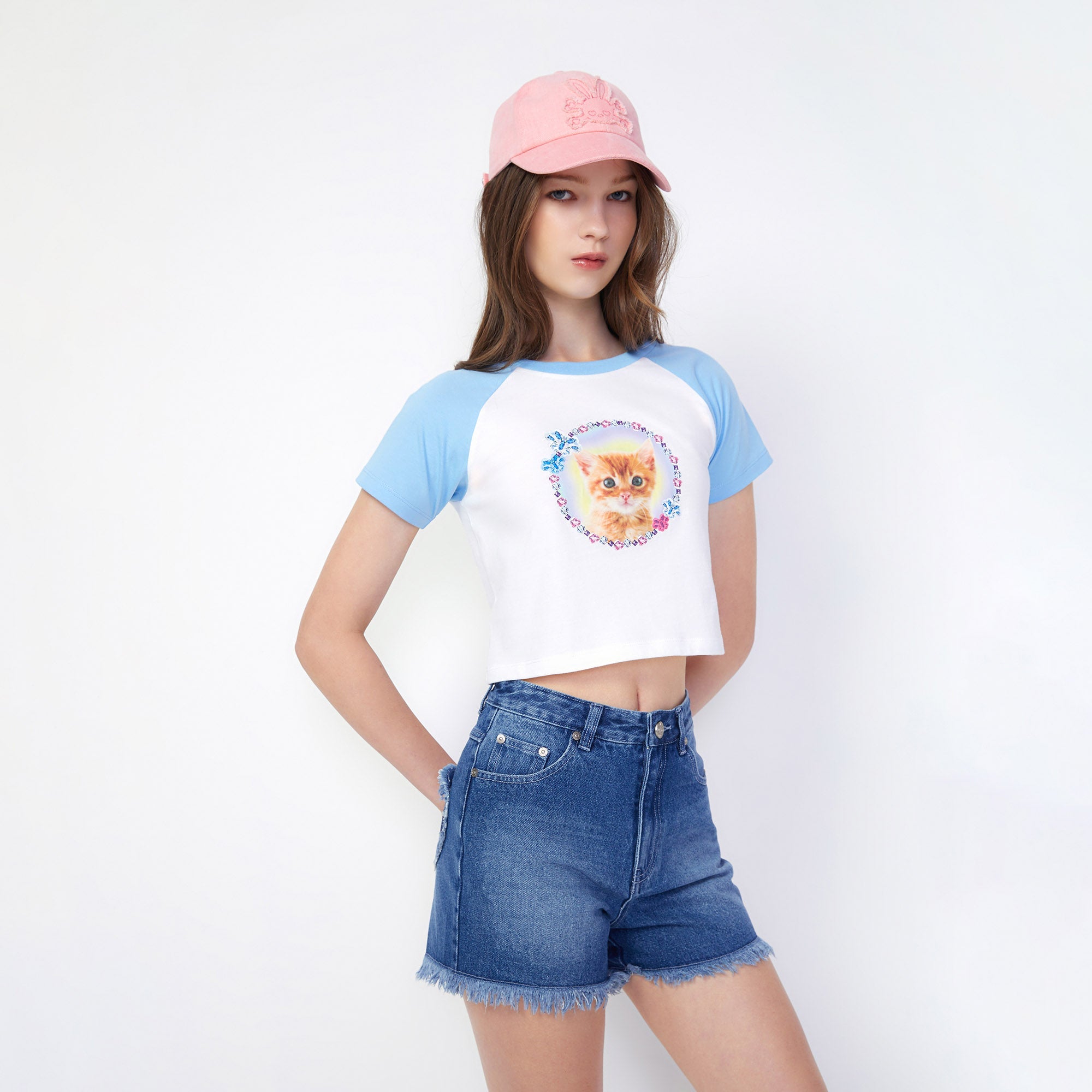 Kitty Cat Cropped Top Multi Color - Jelly Bunny Thailand Official Online Store