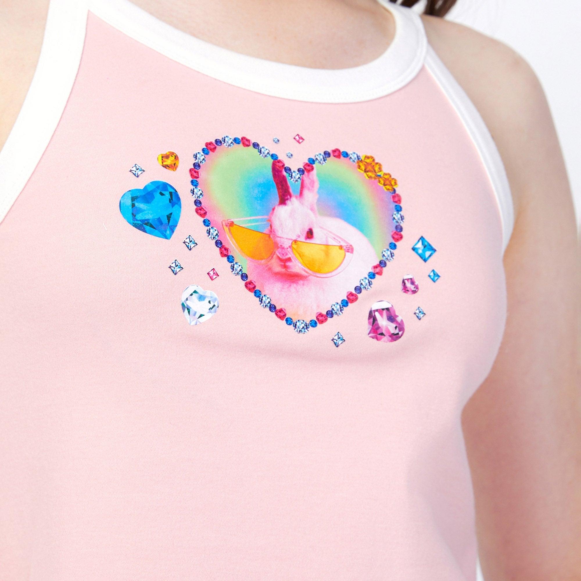 Bunny Heart Tank Top Pink - Jelly Bunny Thailand Official Online Store