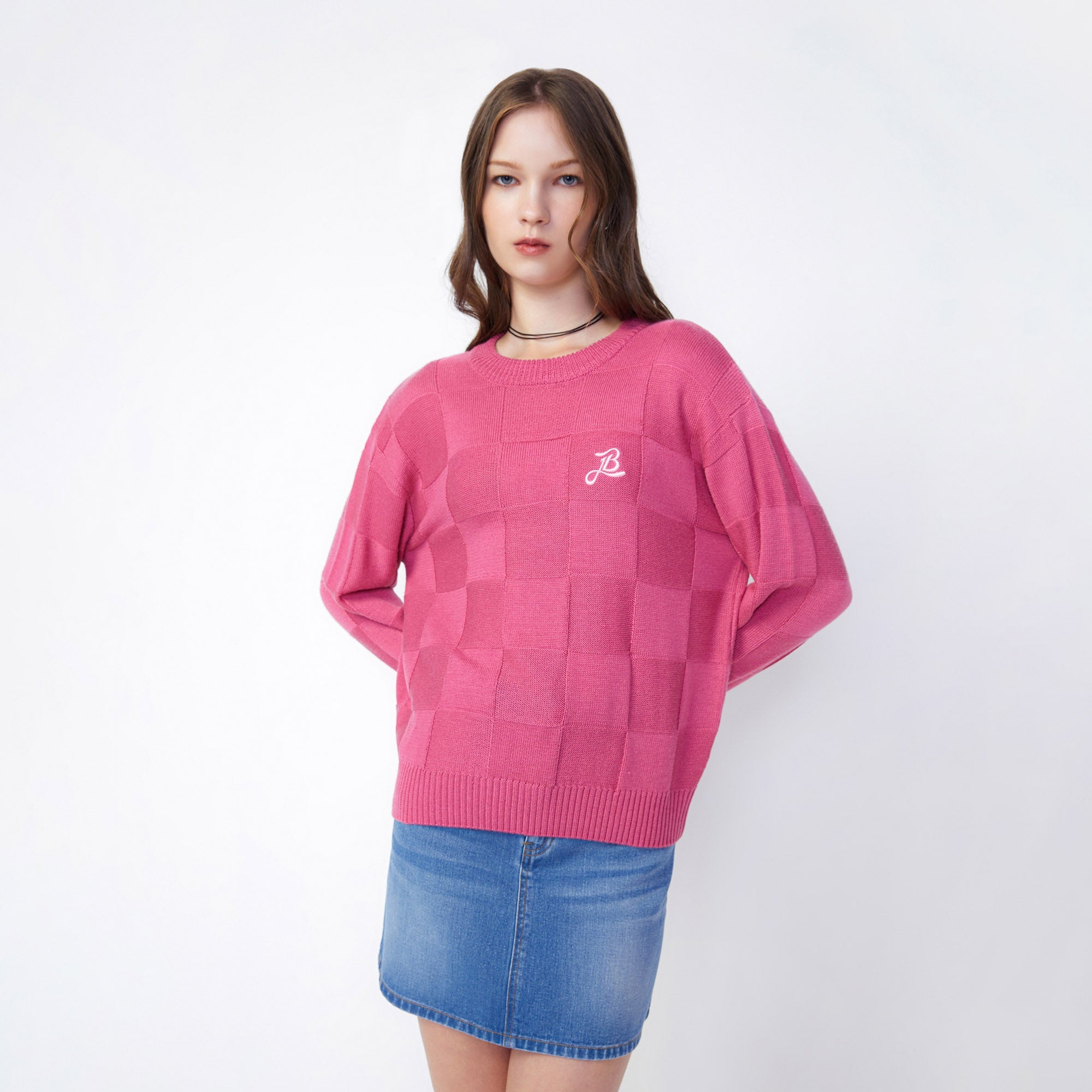 Chequered Pullover Shirt Pink - Jelly Bunny Thailand Official Online Store