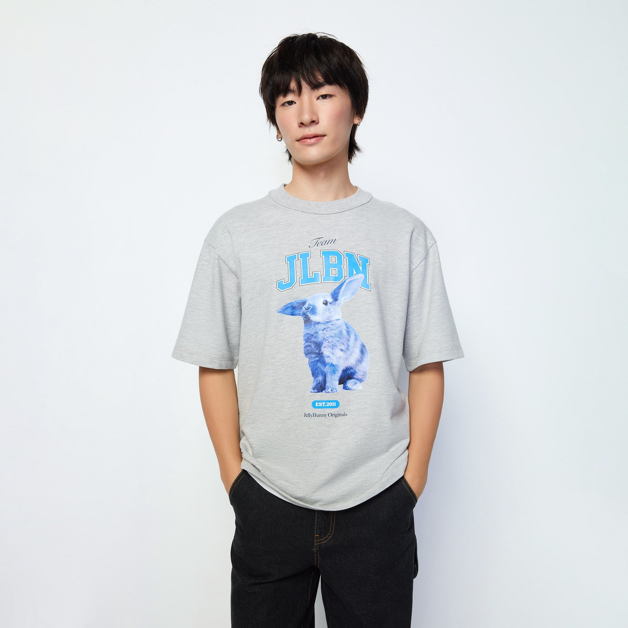 Jlbn Classic Tee Grey - Jelly Bunny Thailand Official Online Store