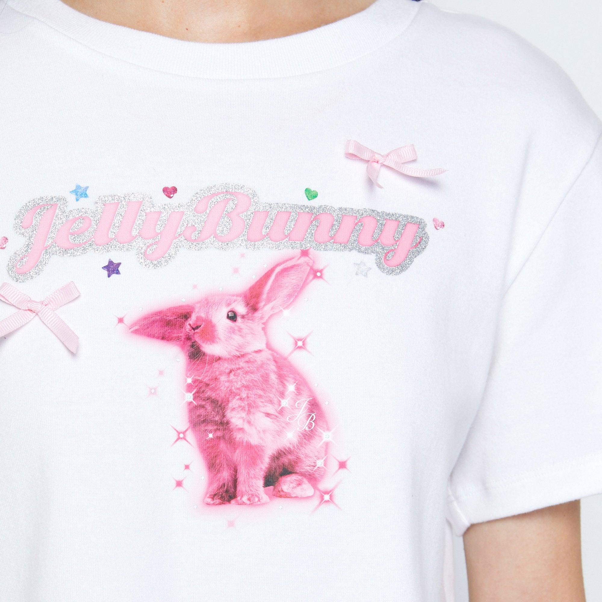 Whimsy Cutie Bunny Cropped Baby T-Shirt White - Jelly Bunny Thailand Official Online Store