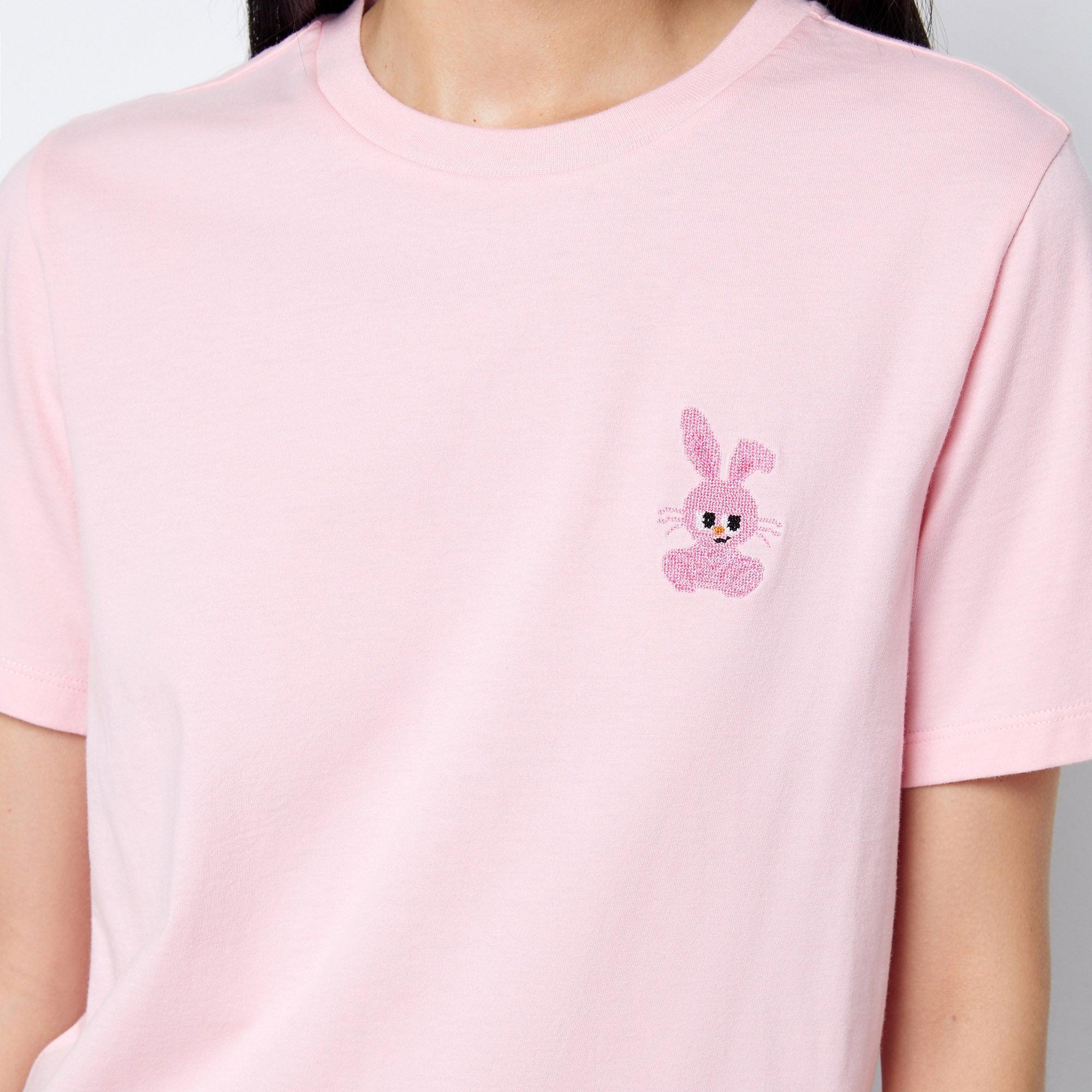 Embroidered Classic T-Shirt Pink - Jelly Bunny Thailand Official Online Store