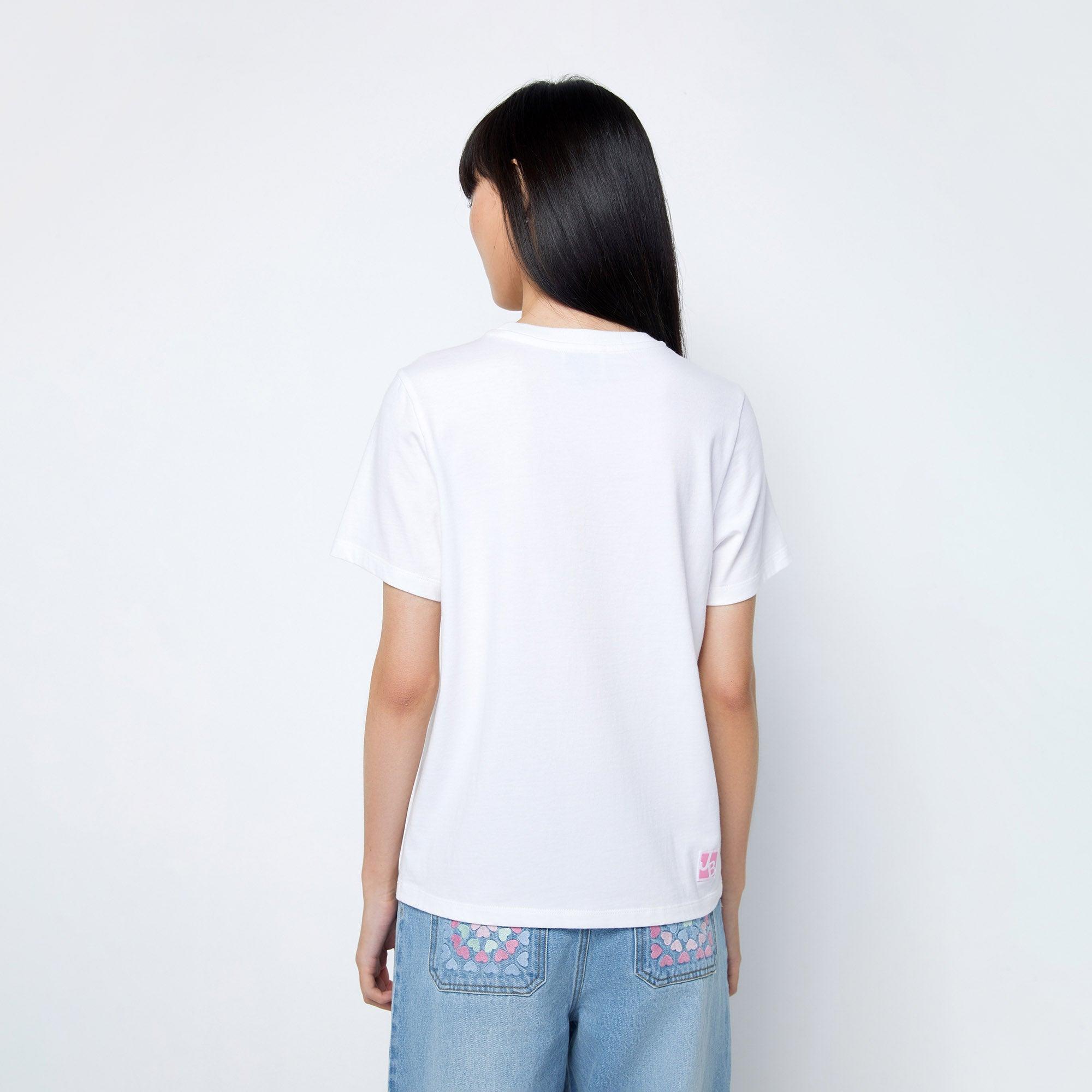 Embroidered Classic T-Shirt White - Jelly Bunny Thailand Official Online Store