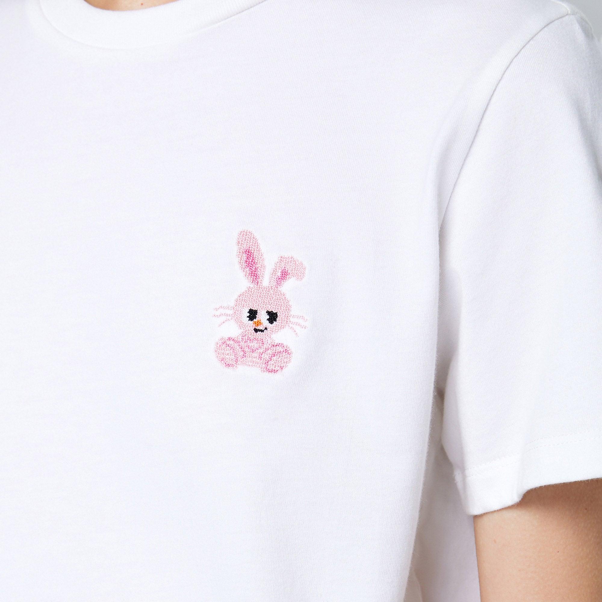 Embroidered Classic T-Shirt White - Jelly Bunny Thailand Official Online Store