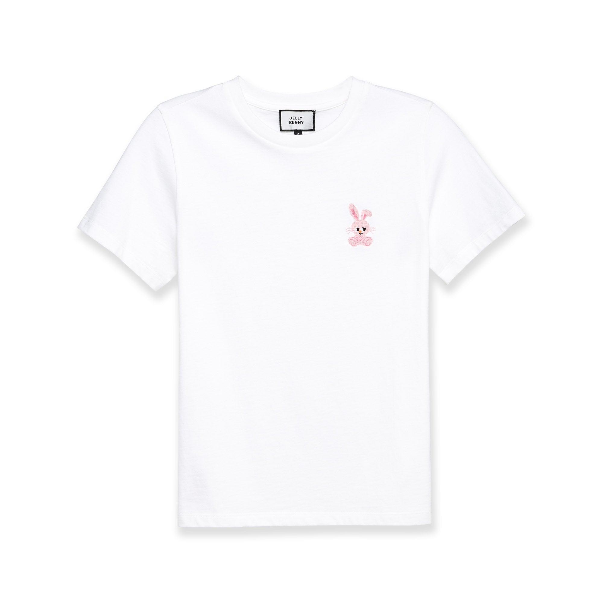 Embroidered Classic T-Shirt White - Jelly Bunny Thailand Official Online Store