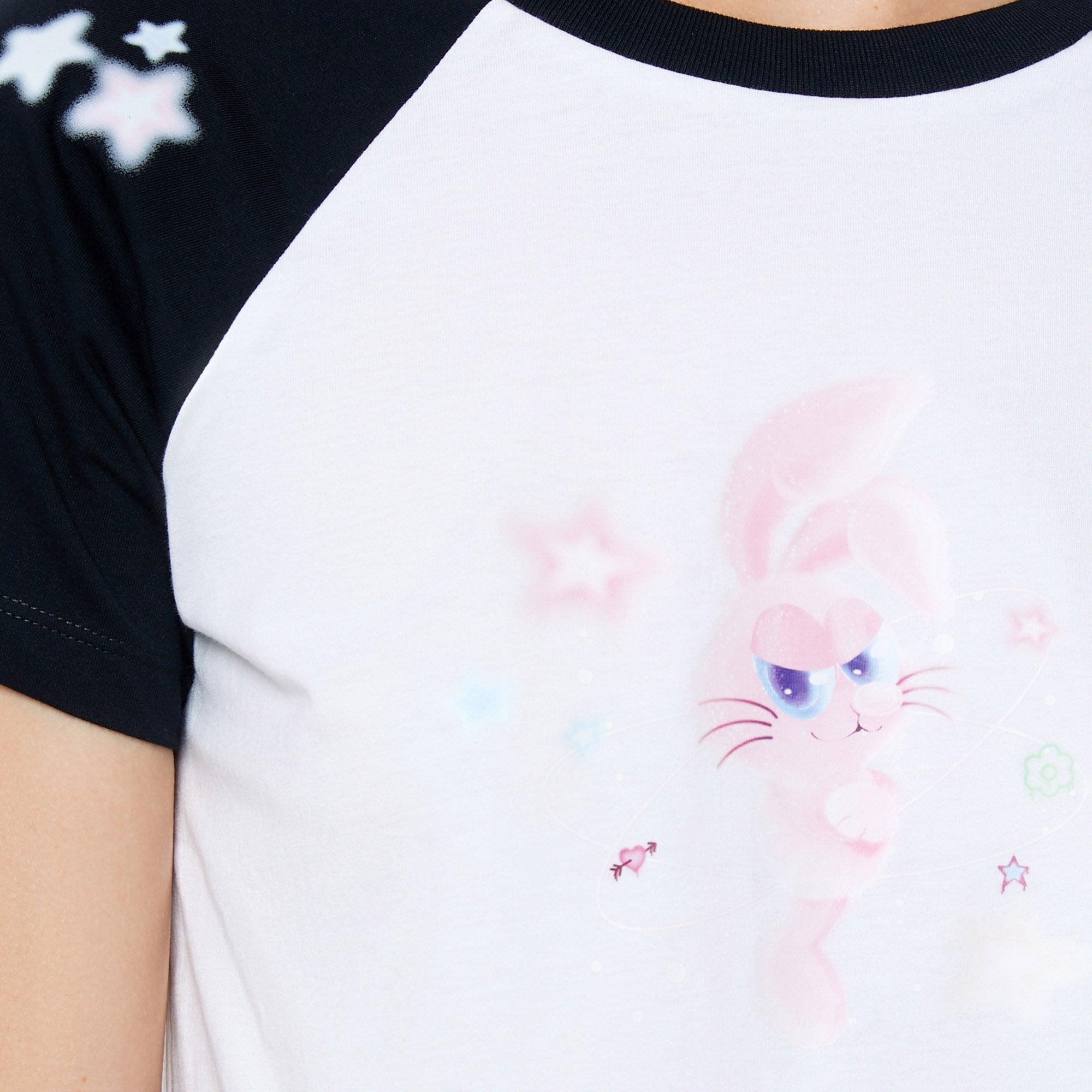 Jb Misty Bunny Printed Cropped T-Shirt Multi Color - Jelly Bunny Thailand Official Online Store