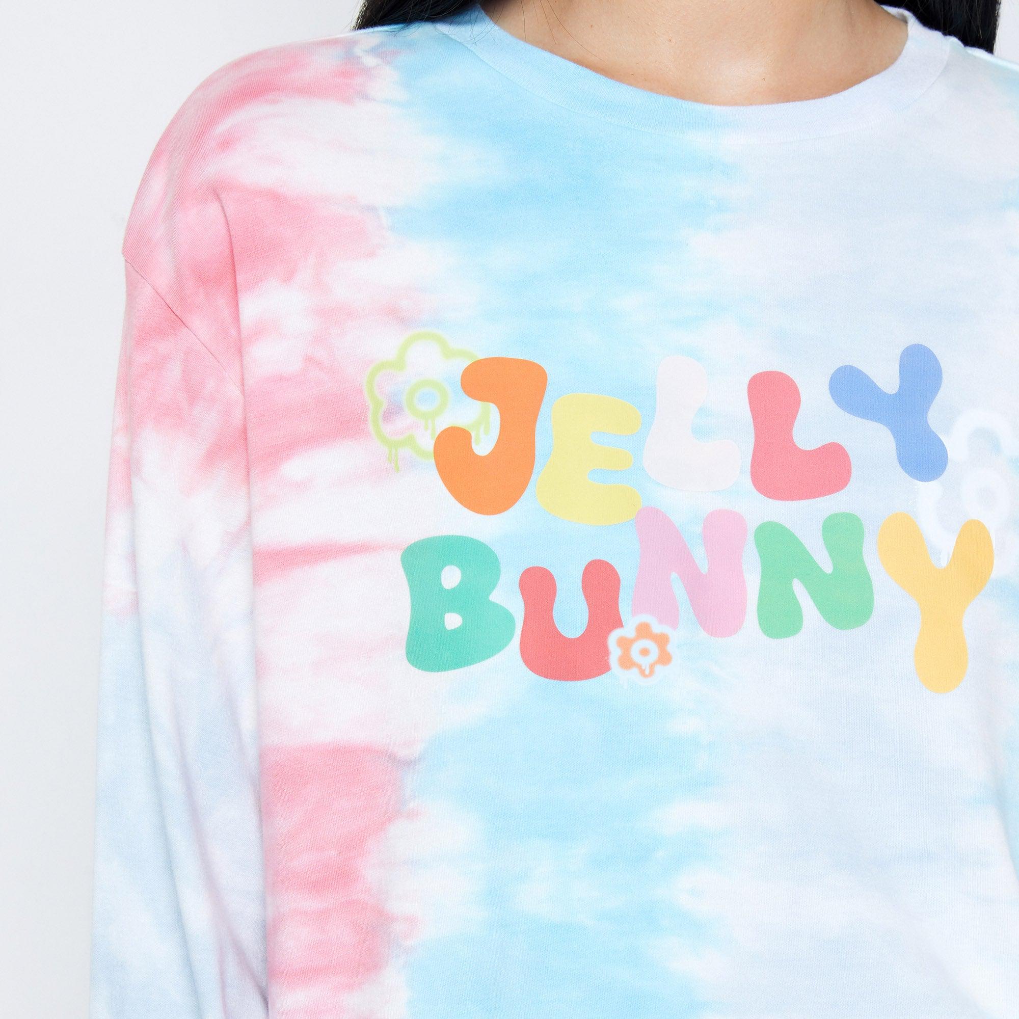 Jb Whimsy Street Tie-Dye Long Sleeve Cropped T-Shirt Multi Color