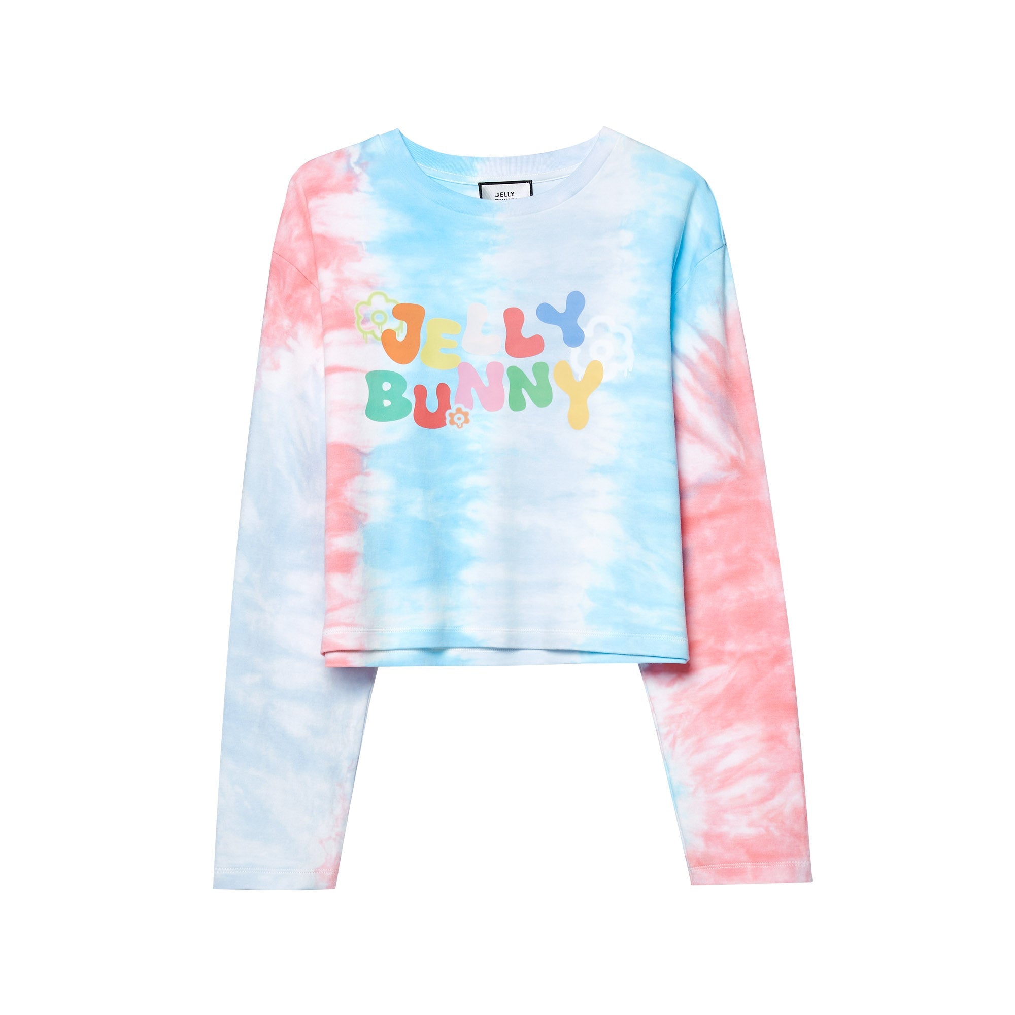 Jb Whimsy Street Tie-Dye Long Sleeve Cropped T-Shirt Multi Color